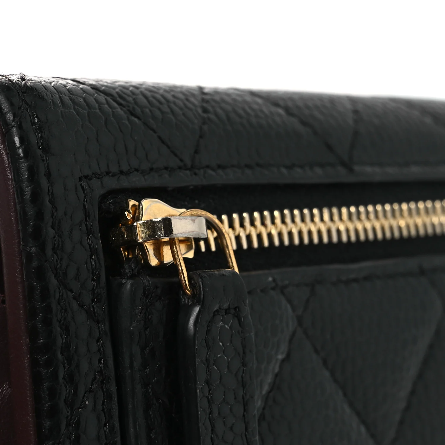 Caviar Quilted Compact Flap Wallet Black - Image 10
