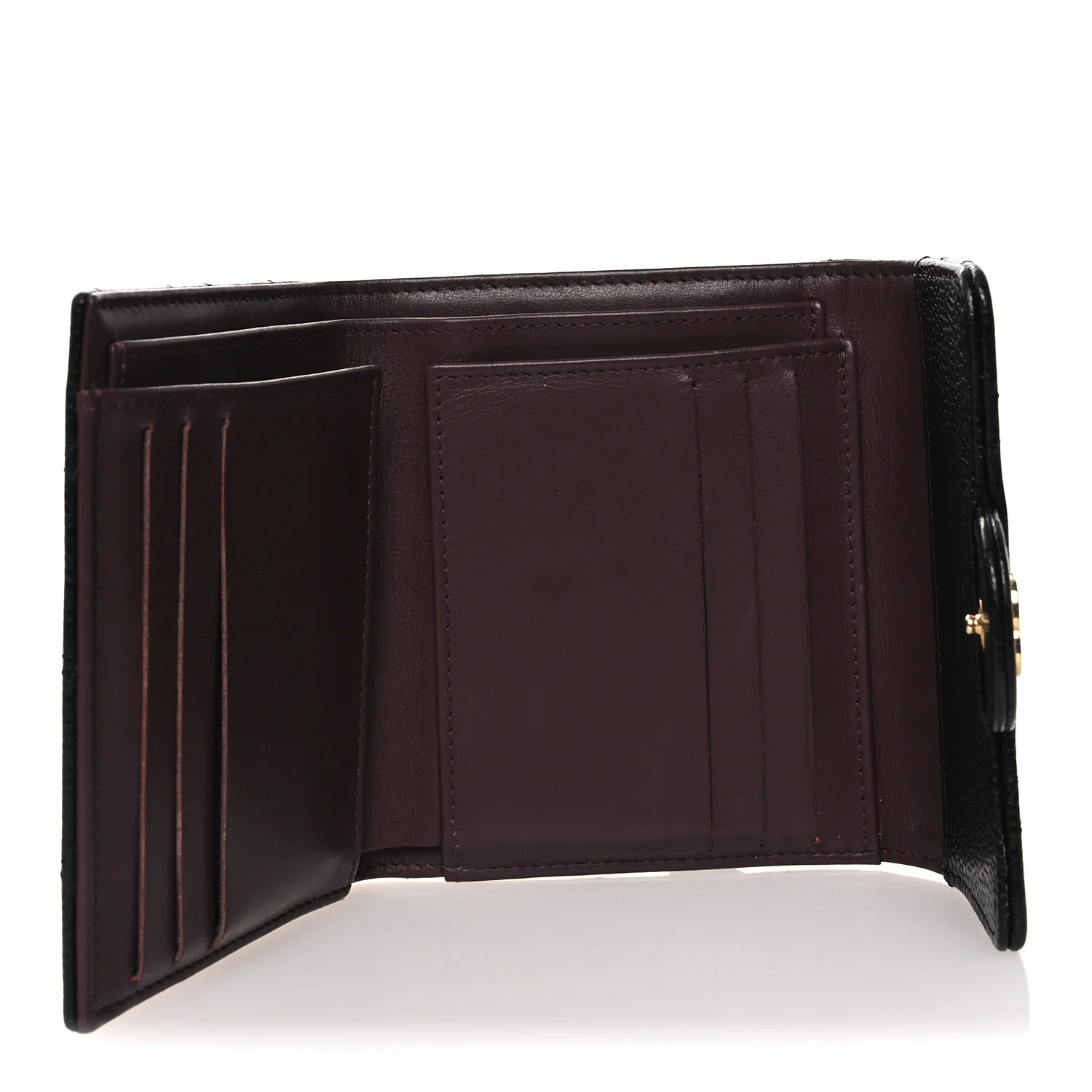 Caviar Quilted Compact Flap Wallet Black - Image 5