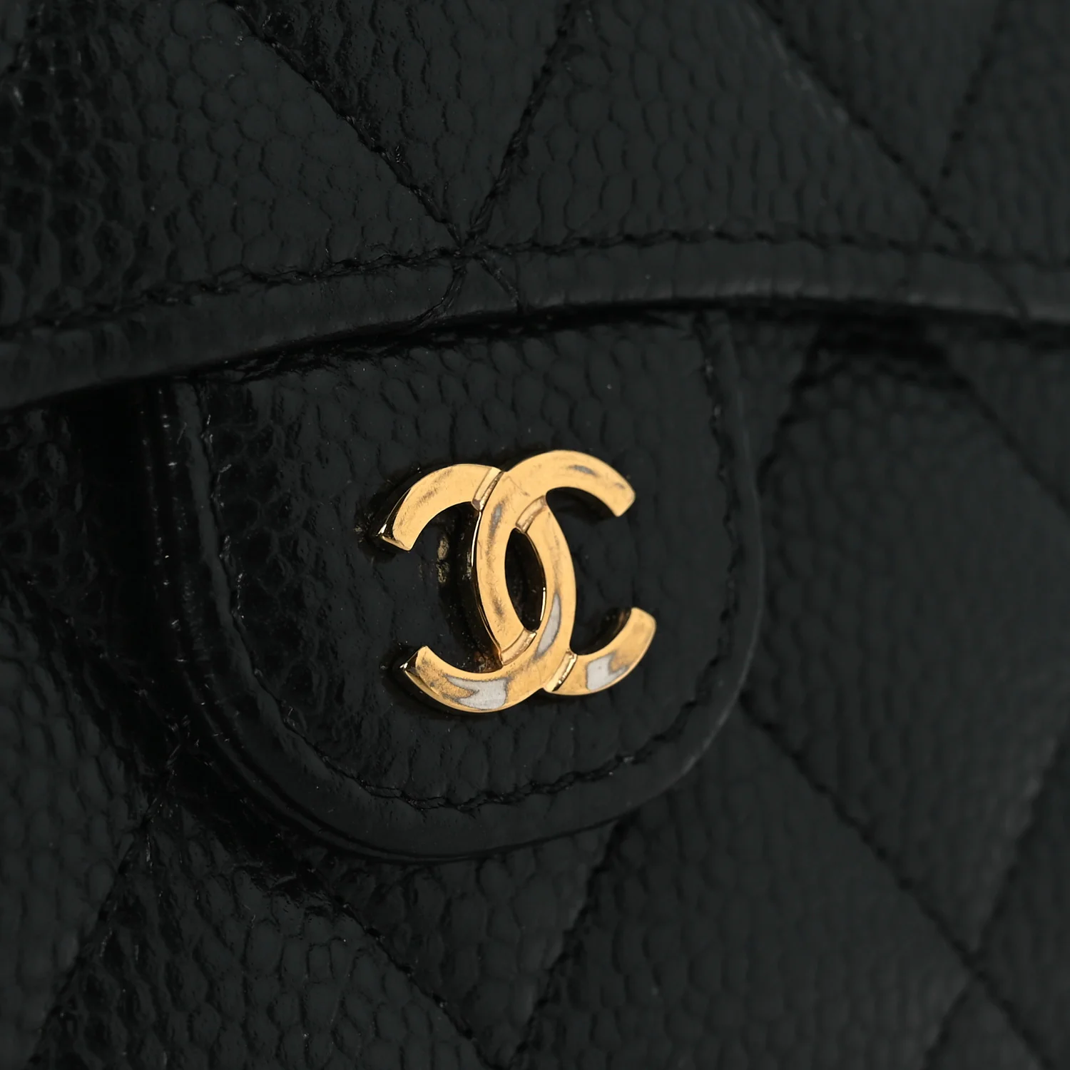 Caviar Quilted Compact Flap Wallet Black - Image 9