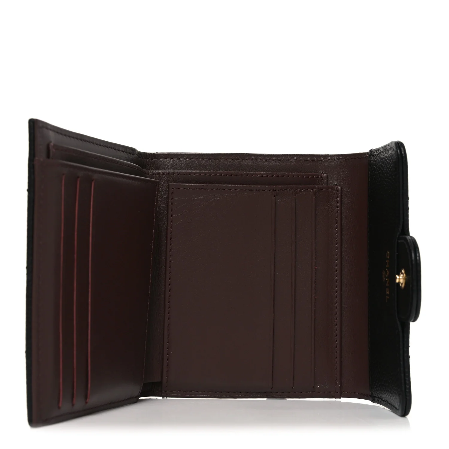 Caviar Quilted Compact Flap Wallet Black - Image 5
