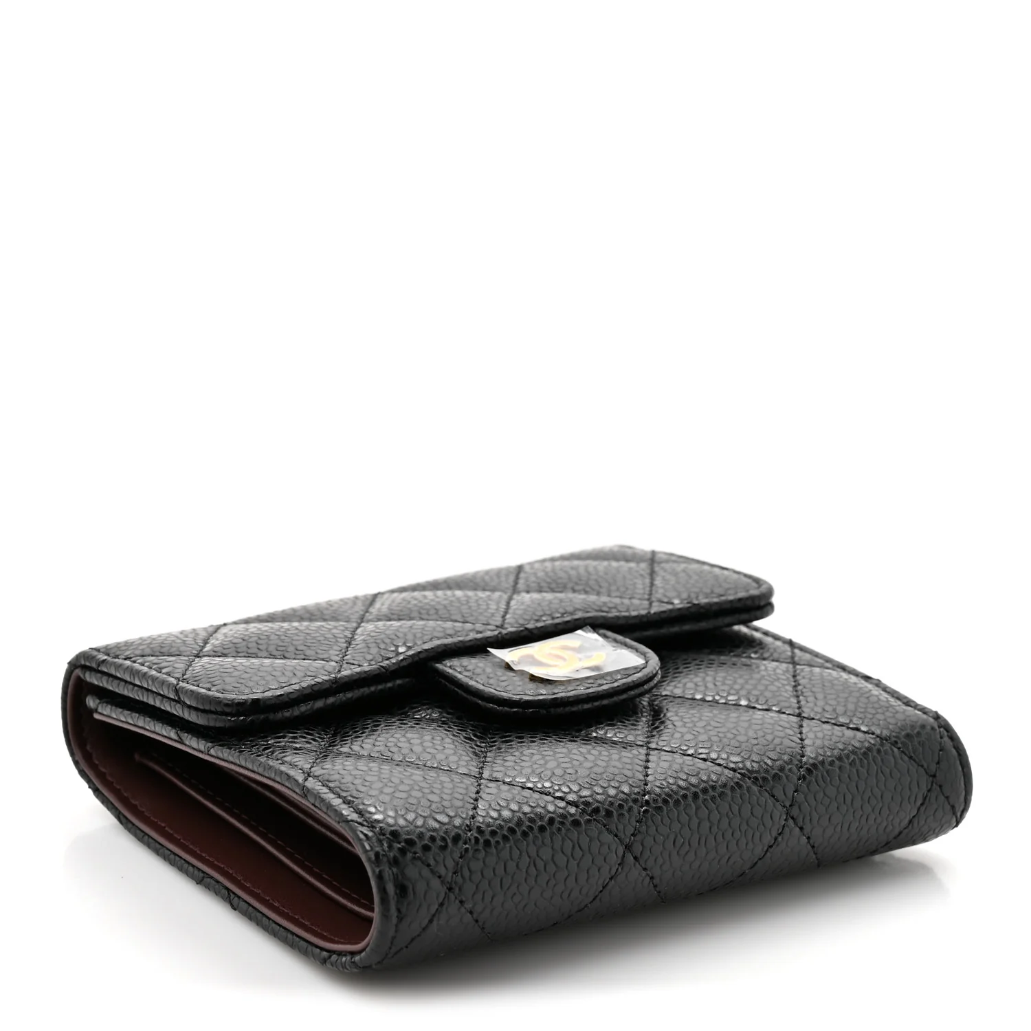 Caviar Quilted Compact Flap Wallet Black - Image 4