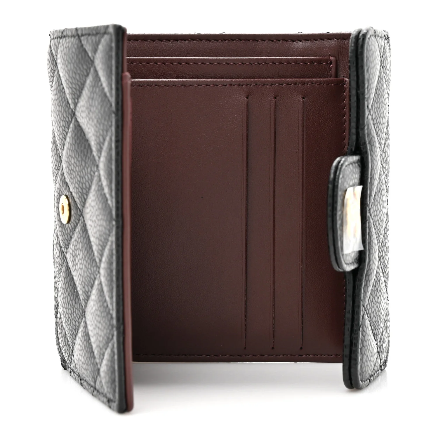 Caviar Quilted Compact Flap Wallet Black - Image 5