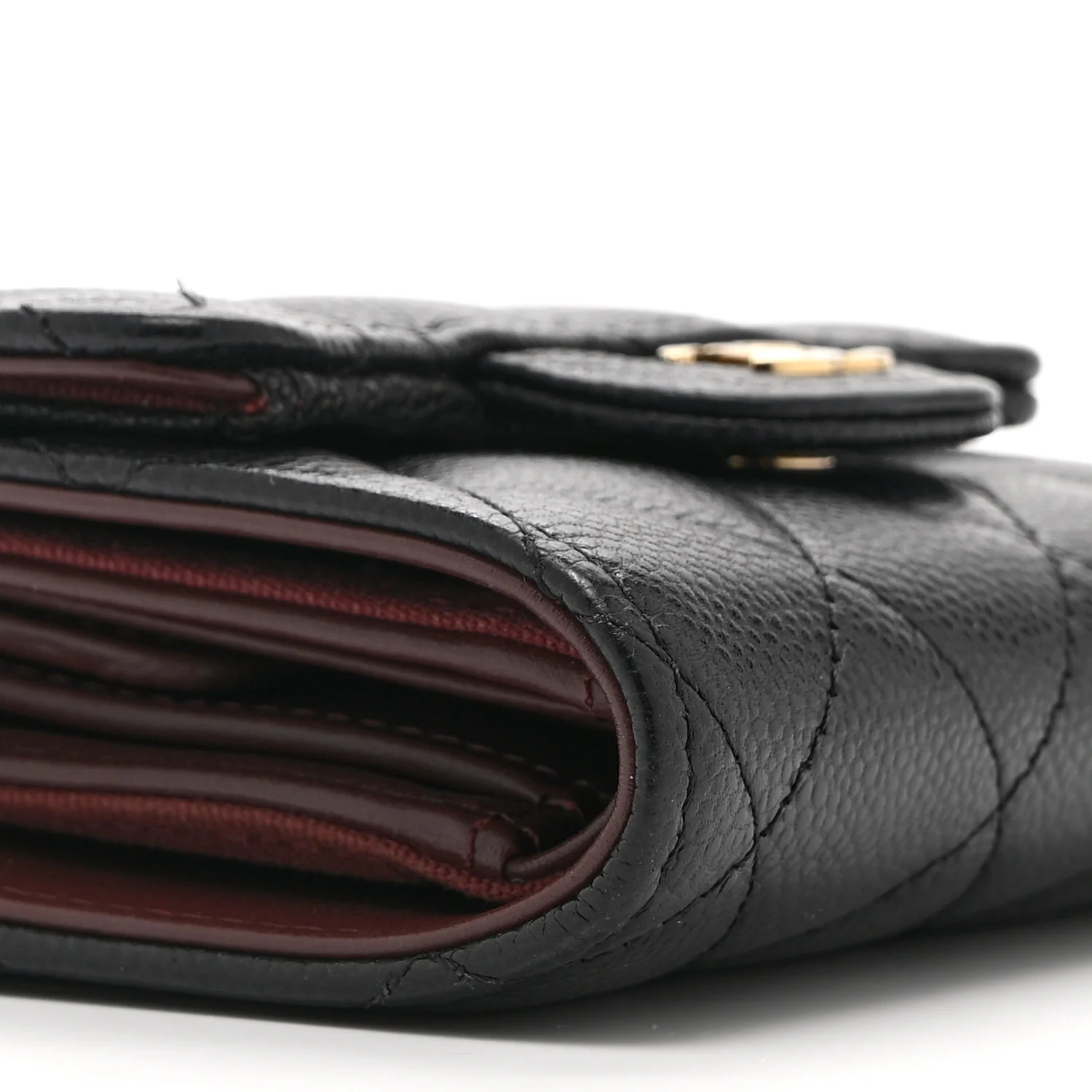 Caviar Quilted Compact Flap Wallet Black - Image 10