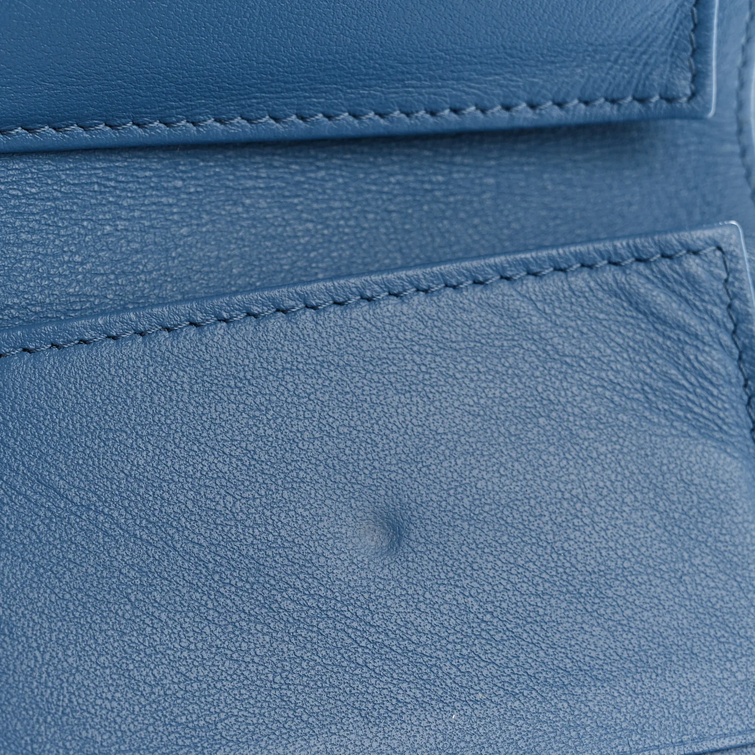 Caviar Quilted Compact Flap Wallet Blue - Image 9
