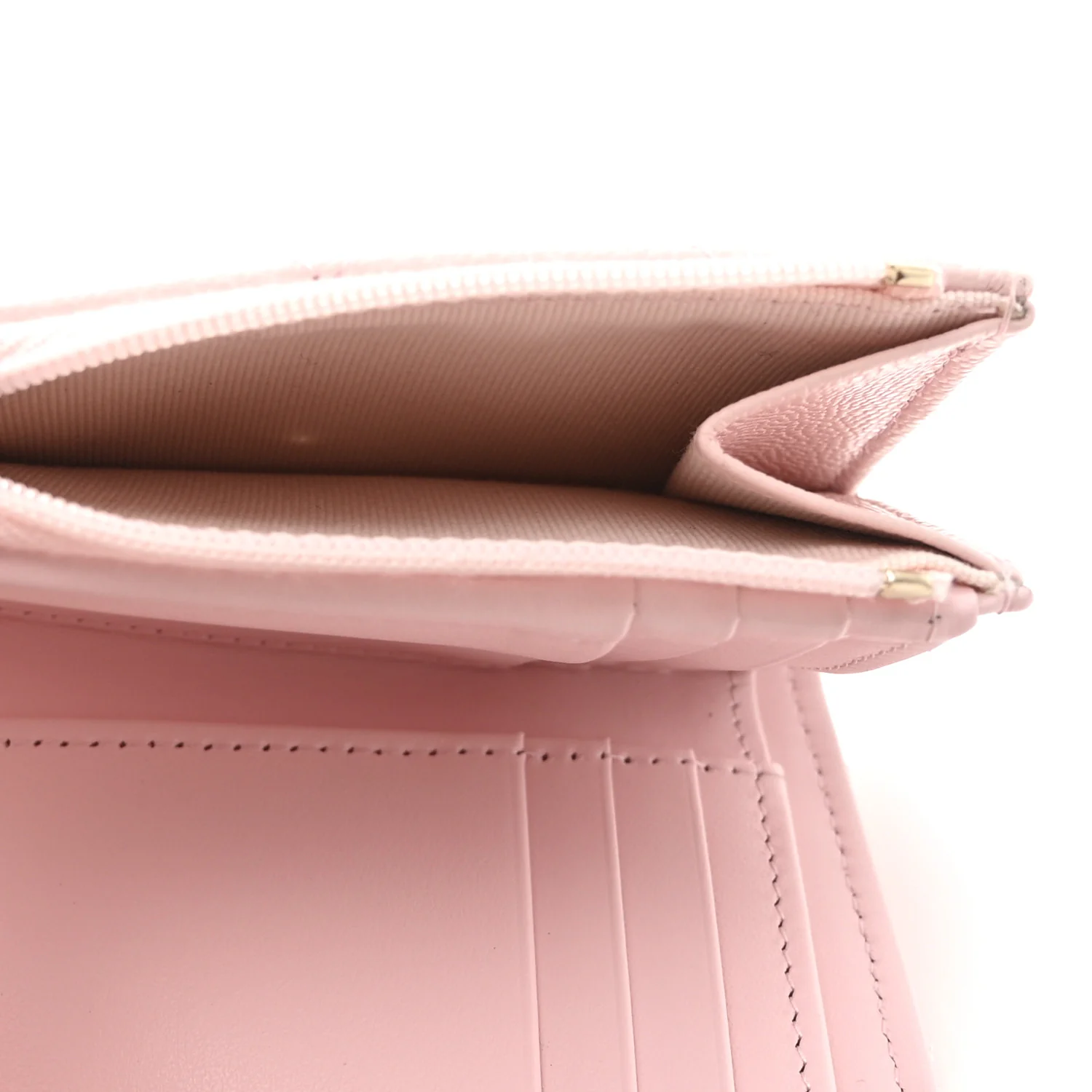 Caviar Quilted Compact Flap Wallet Light Pink - Image 7
