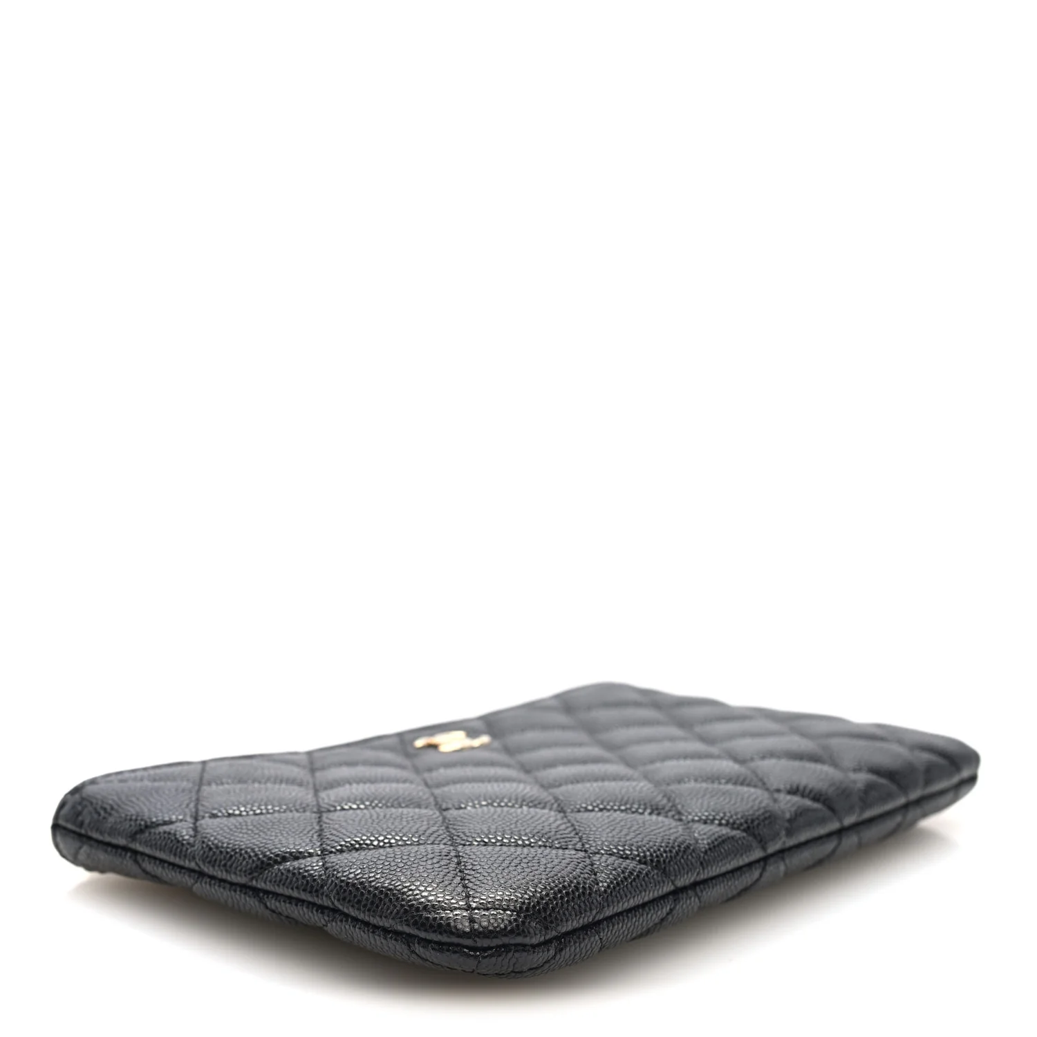 Caviar Quilted Cosmetic Case Black - Image 4