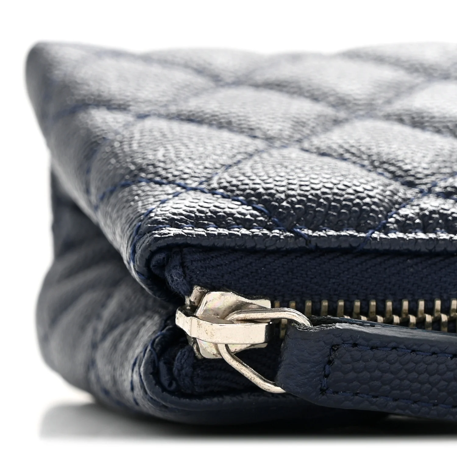Caviar Quilted Cosmetic Case Navy - Image 8