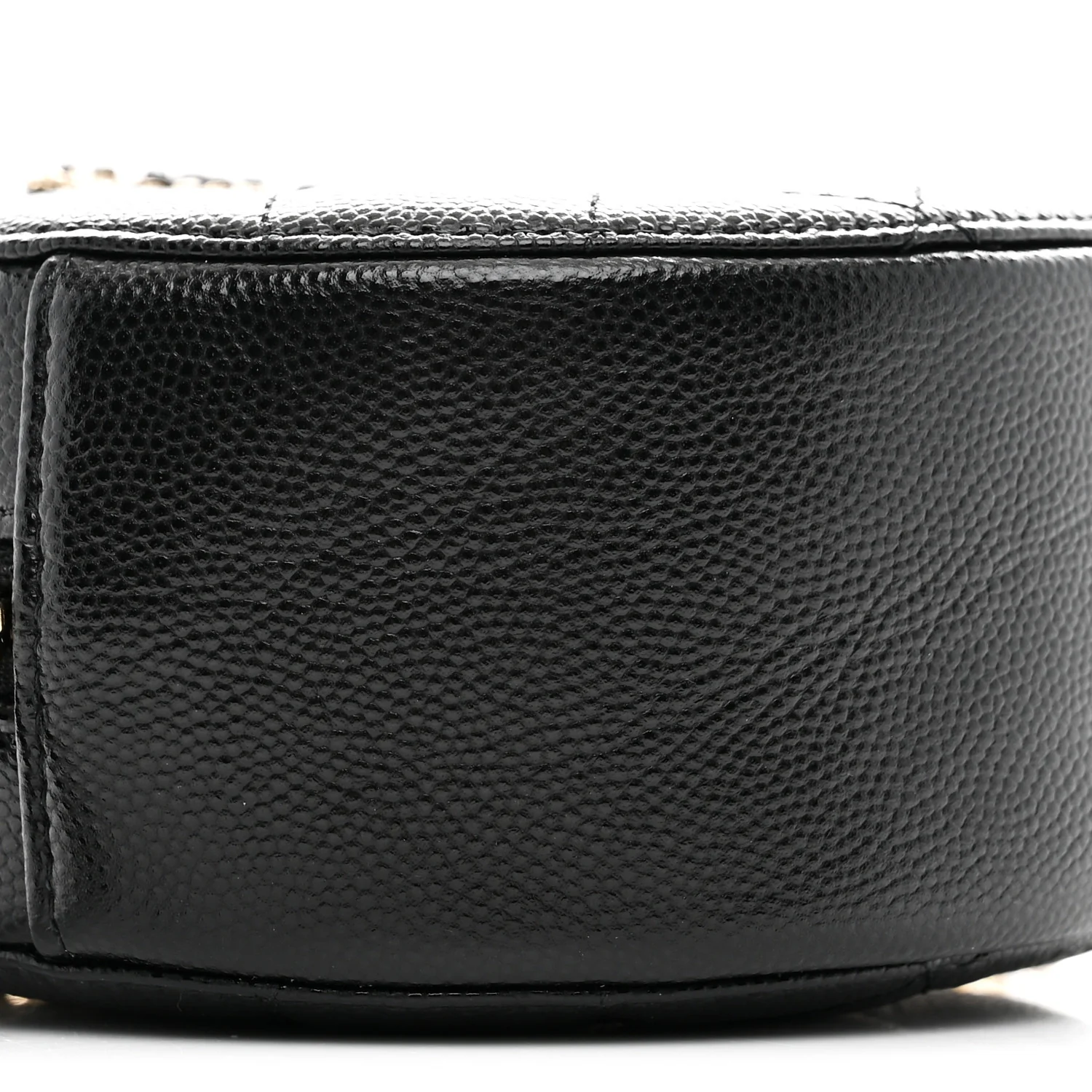 Caviar Quilted Crystal CC Round Clutch With Chain Black - Image 9