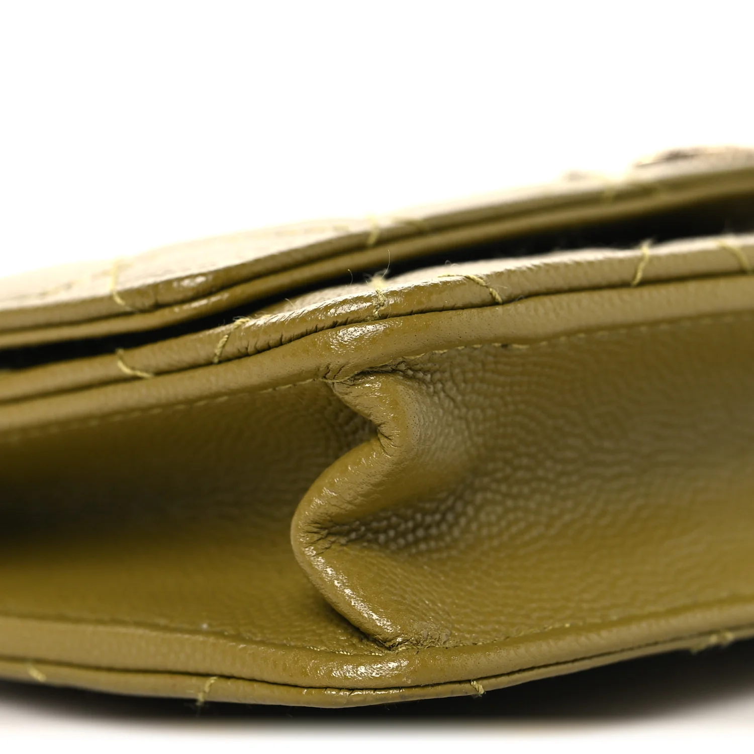 Caviar Quilted Crystal CC Wallet On Chain WOC Green - Image 10