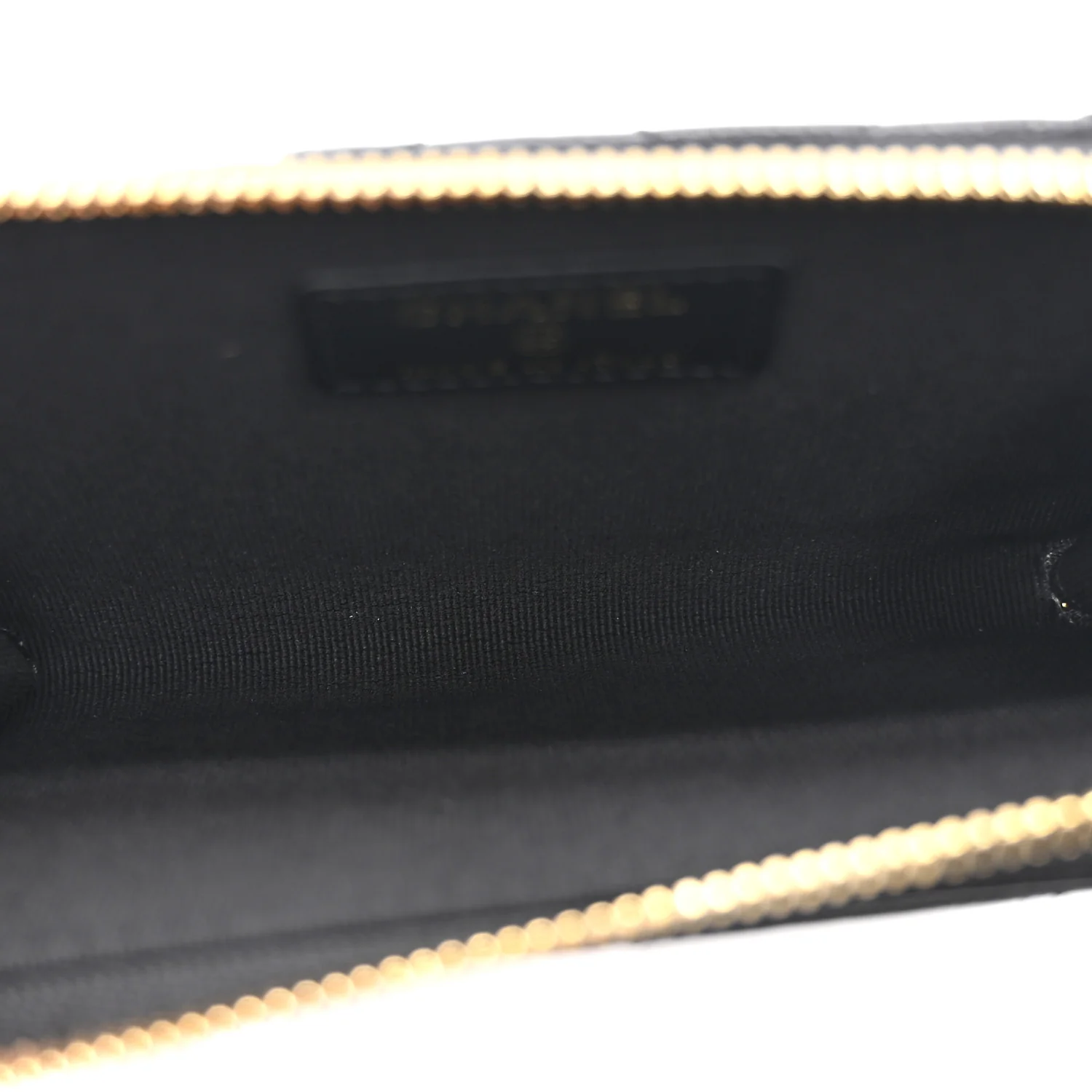 Caviar Quilted Crystal CC Zip Around Card Holder Black - Image 5