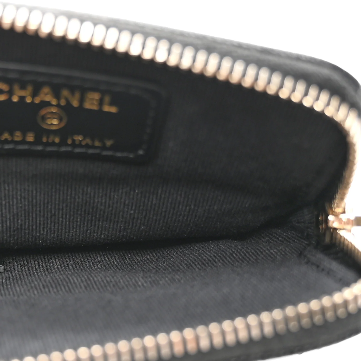 Caviar Quilted Crystal Zip Card Holder Wallet Black - Image 5