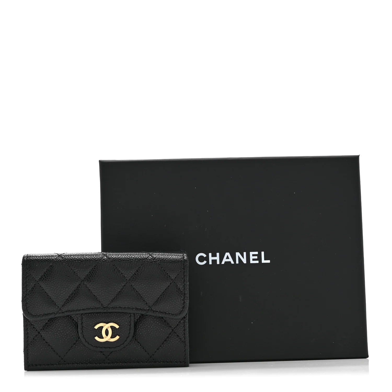 Caviar Quilted Double Flap Wallet Black - Image 11
