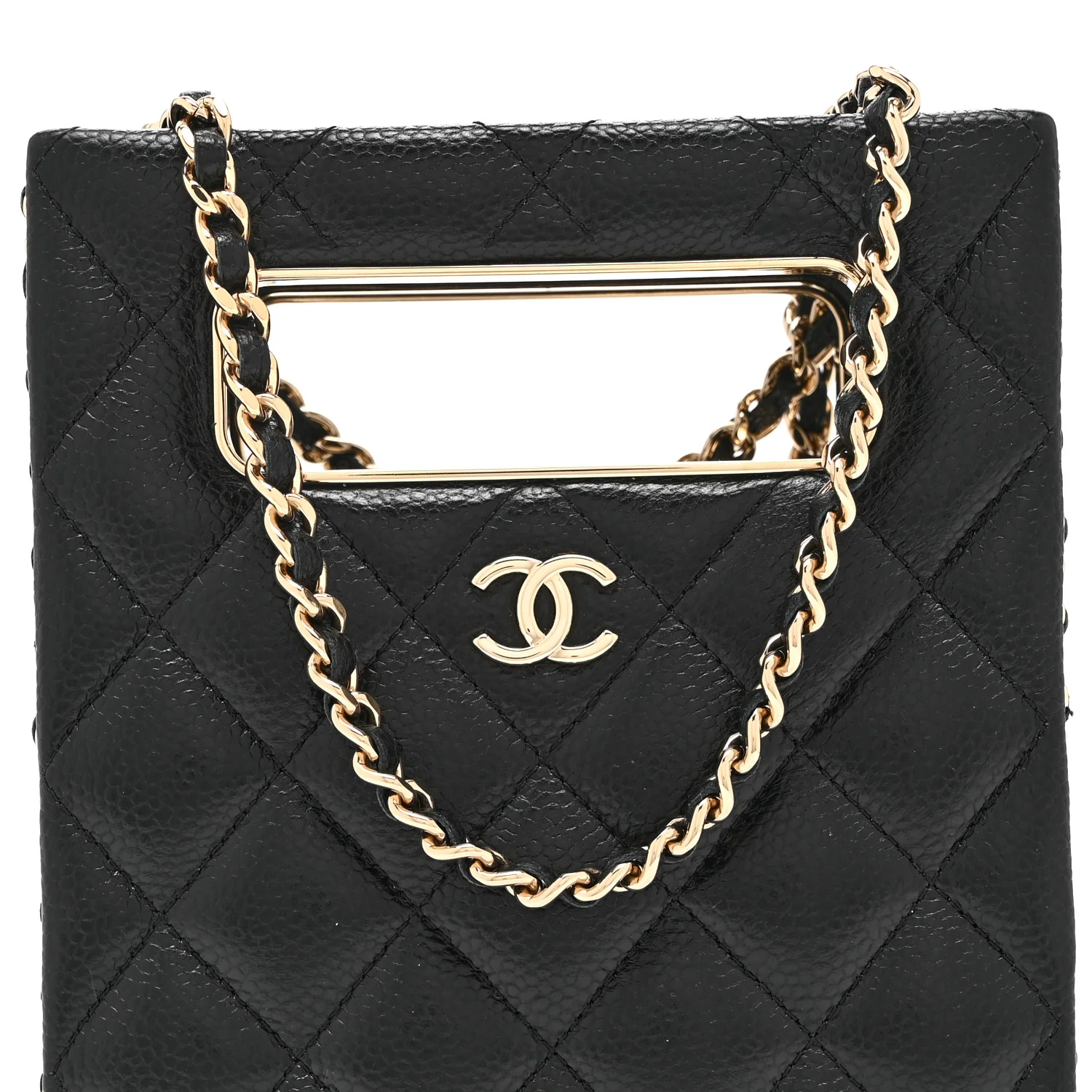 Caviar Quilted Evening Box Bag Black - Image 8