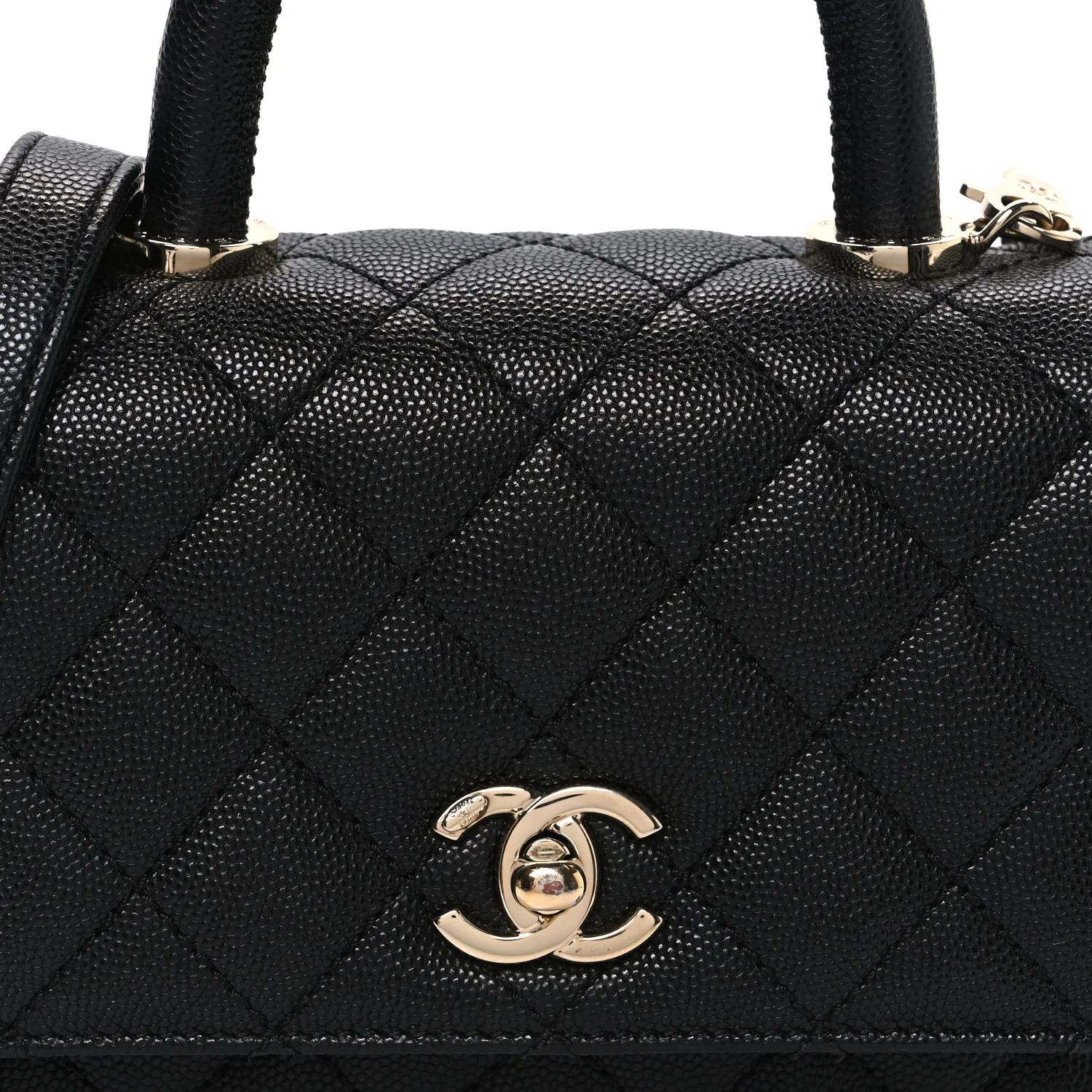 Caviar Quilted Extra Mini Coco Handle Flap Black - Image 8