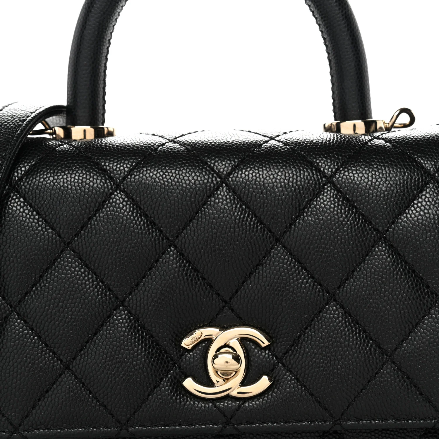 Caviar Quilted Extra Mini Coco Handle Flap Black - Image 8