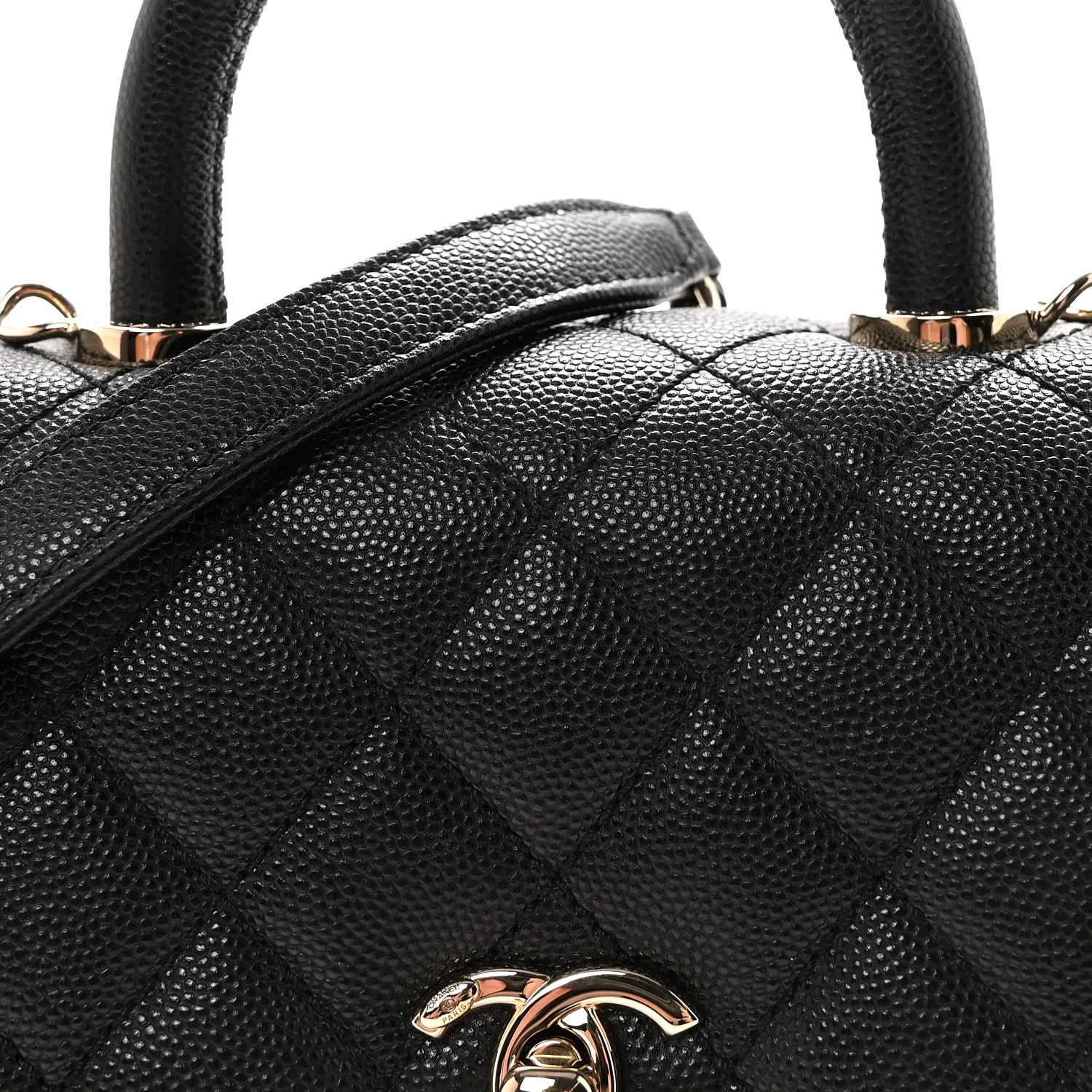 Caviar Quilted Extra Mini Coco Handle Flap Black - Image 8