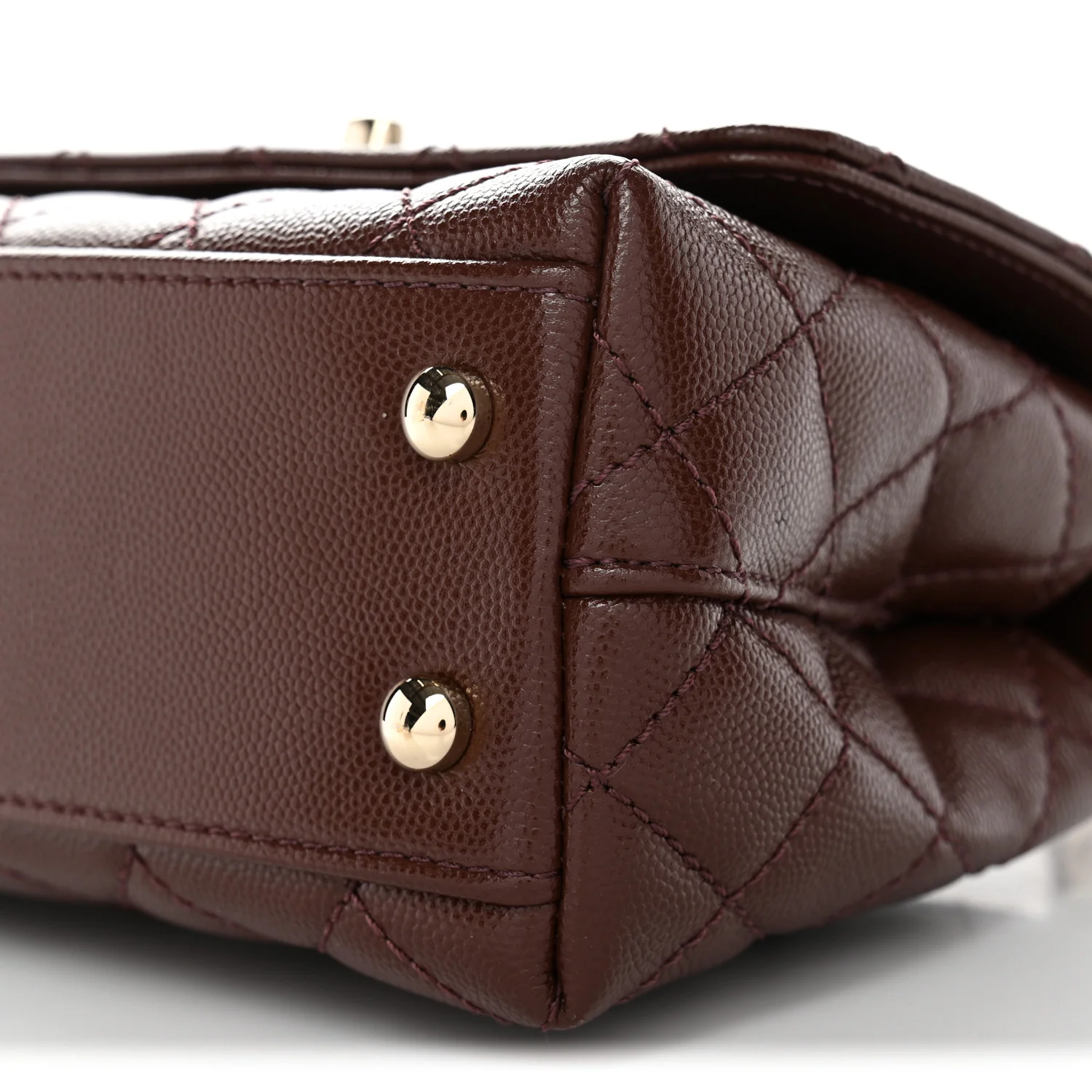 Caviar Quilted Extra Mini Coco Handle Flap Dark Brown - Image 10