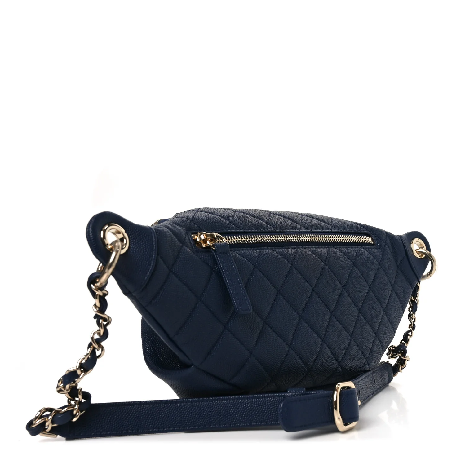 Caviar Quilted Filigree Waist Bag Blue - Image 3