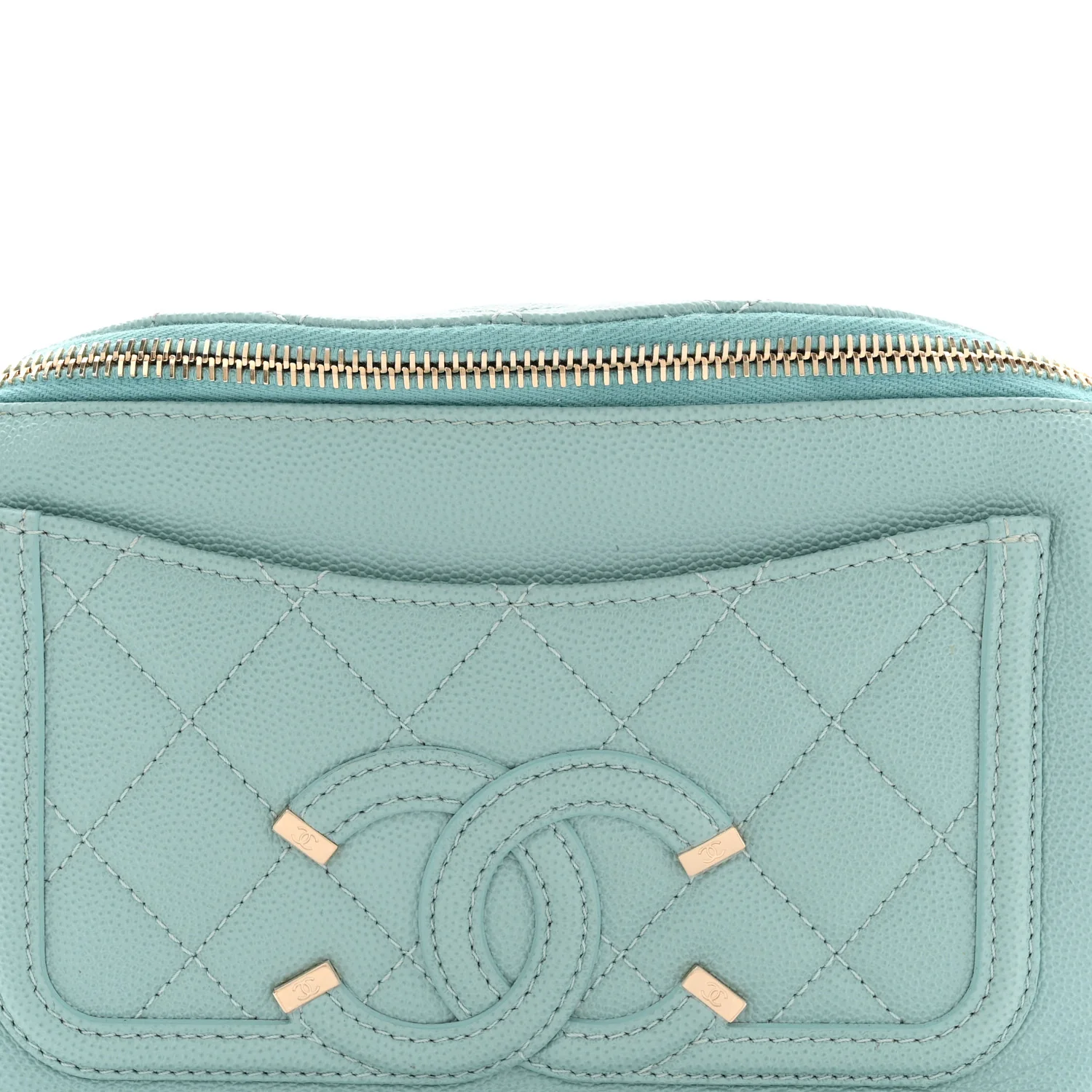 Caviar Quilted Filigree Waist Bag Light Blue - Image 8