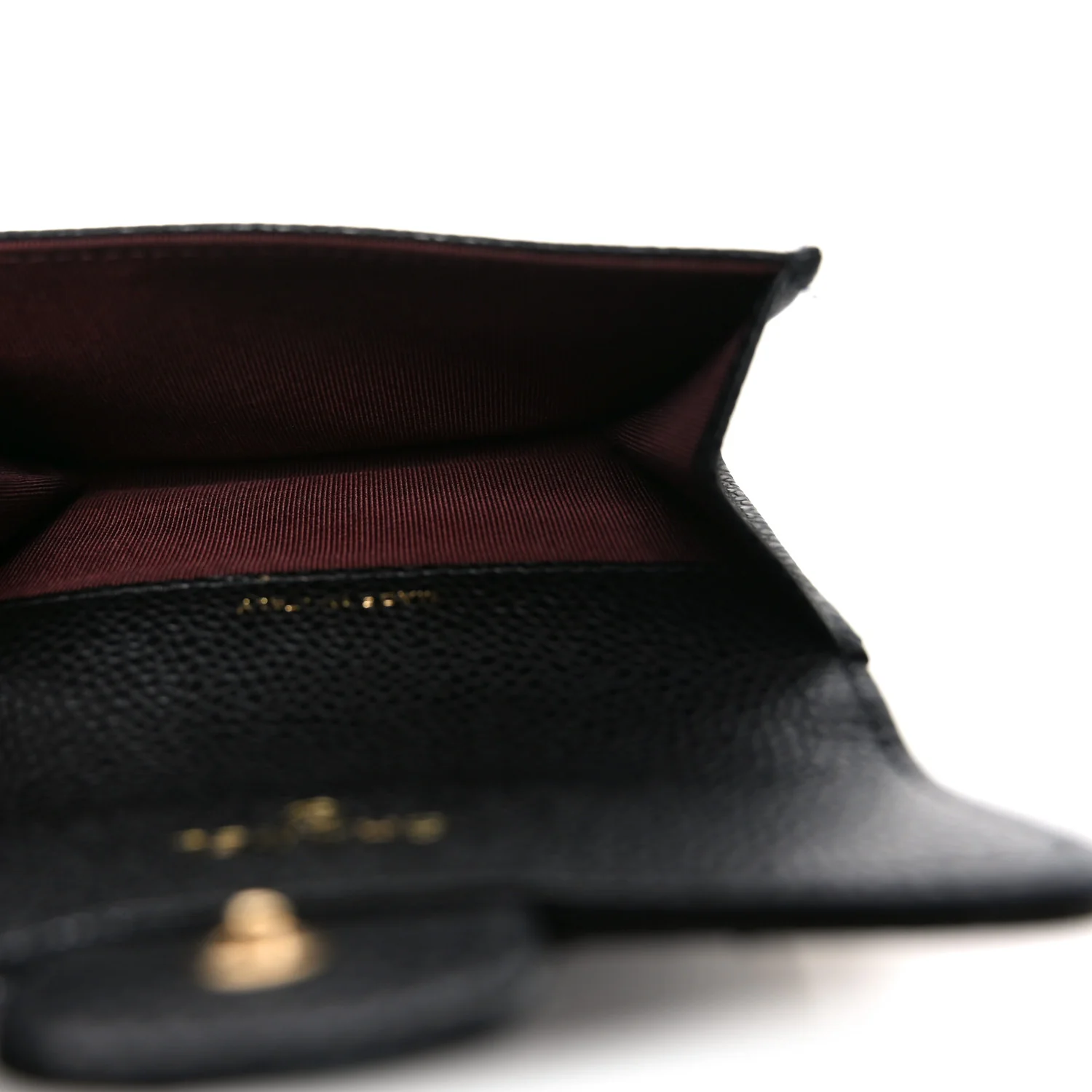 Caviar Quilted Flap Card Holder Black - Image 5