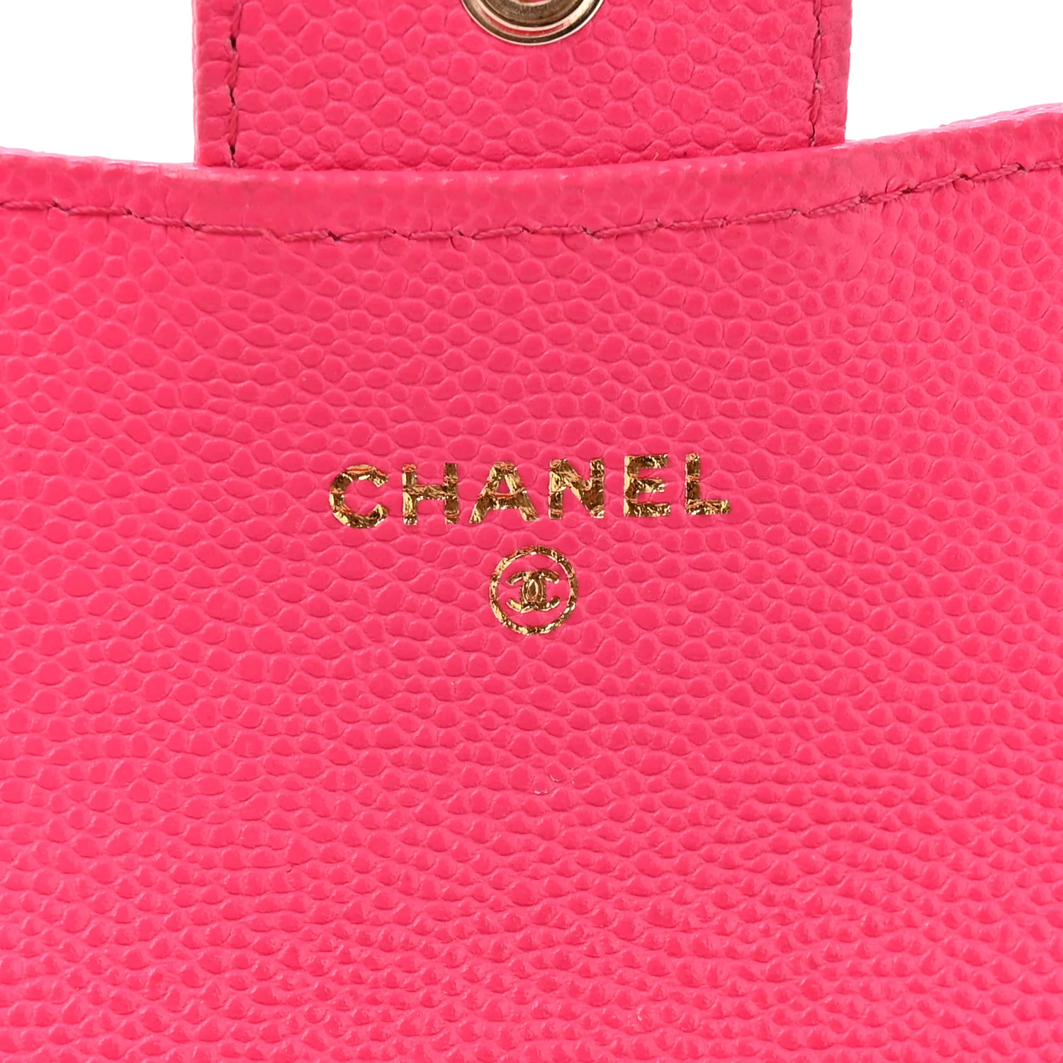 Caviar Quilted Flap Card Holder Wallet Fuchsia - Image 6