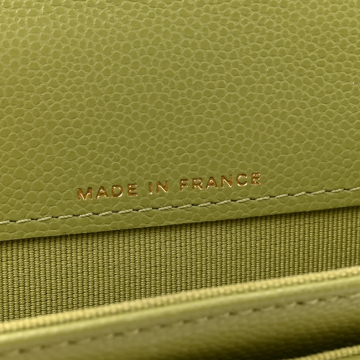Caviar Quilted Flap Card Holder Wallet Khaki - Image 6