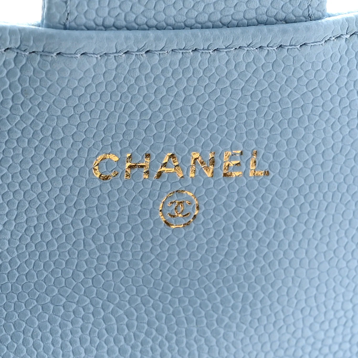 Caviar Quilted Flap Card Holder Wallet Light Blue - Image 6