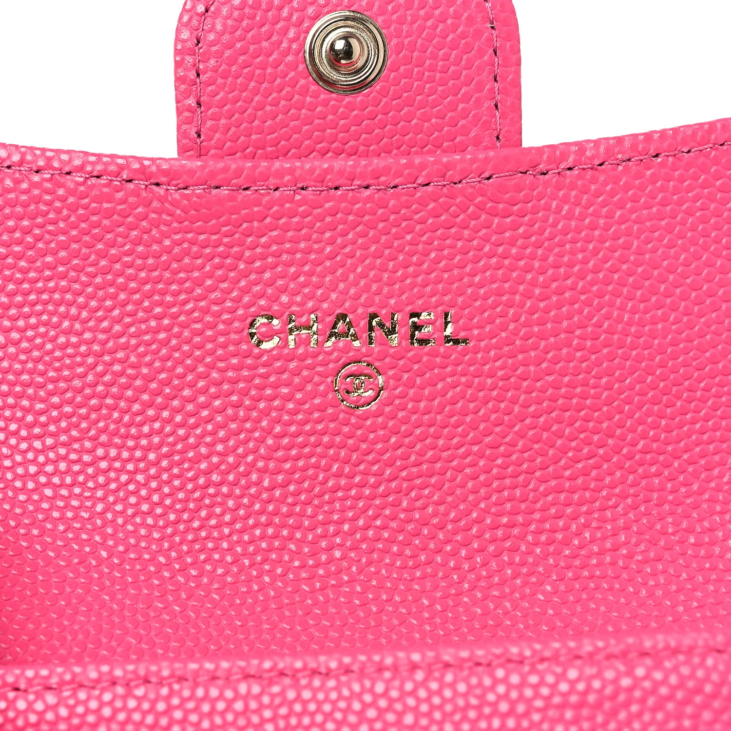 Caviar Quilted Flap Card Holder Wallet Pink - Image 6