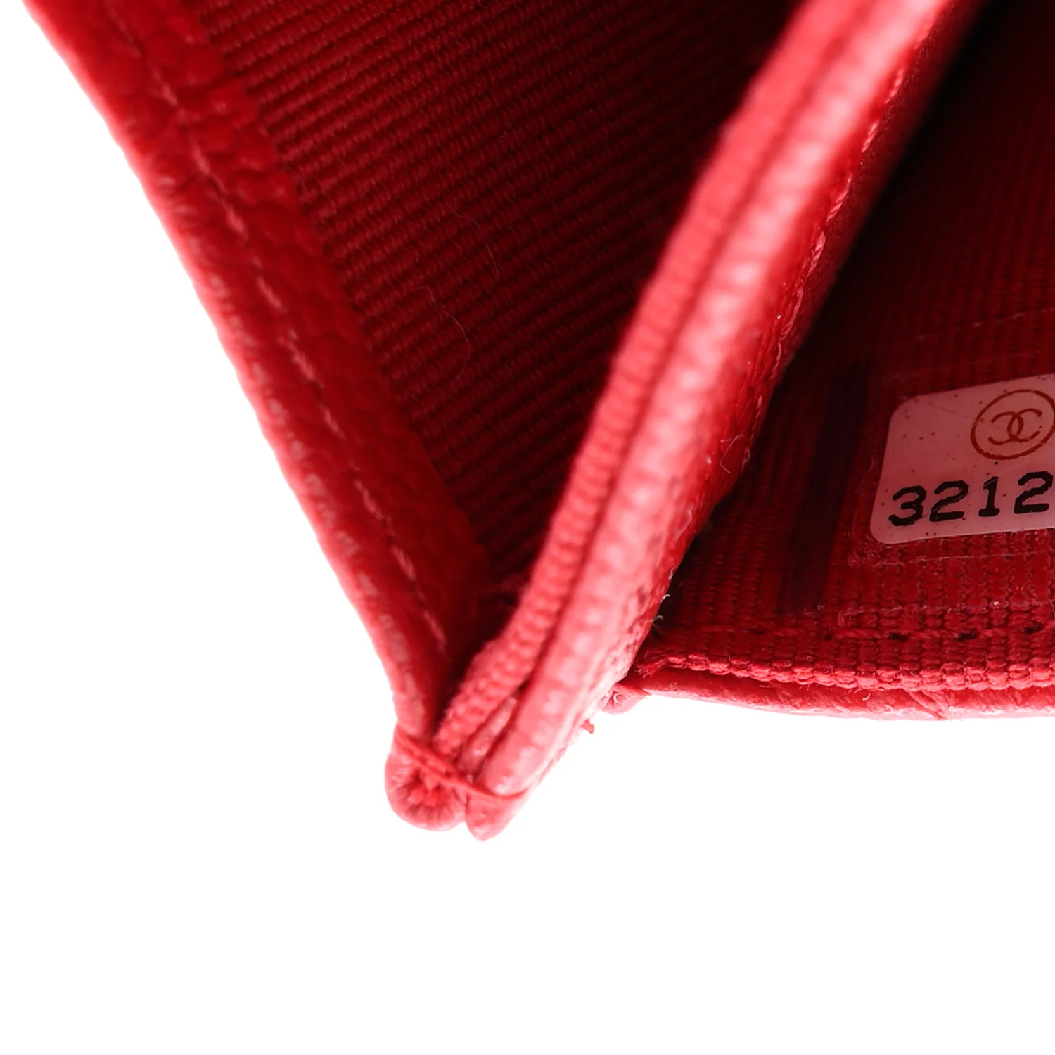 Caviar Quilted Flap Card Holder Wallet Red - Image 7
