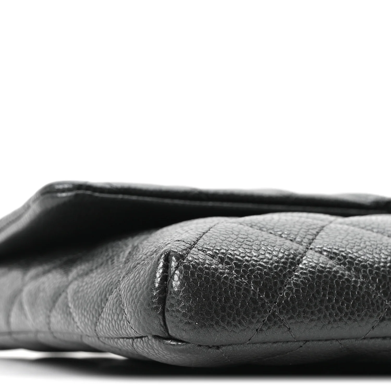 Caviar Quilted Flap Clutch Dark Grey - Image 9