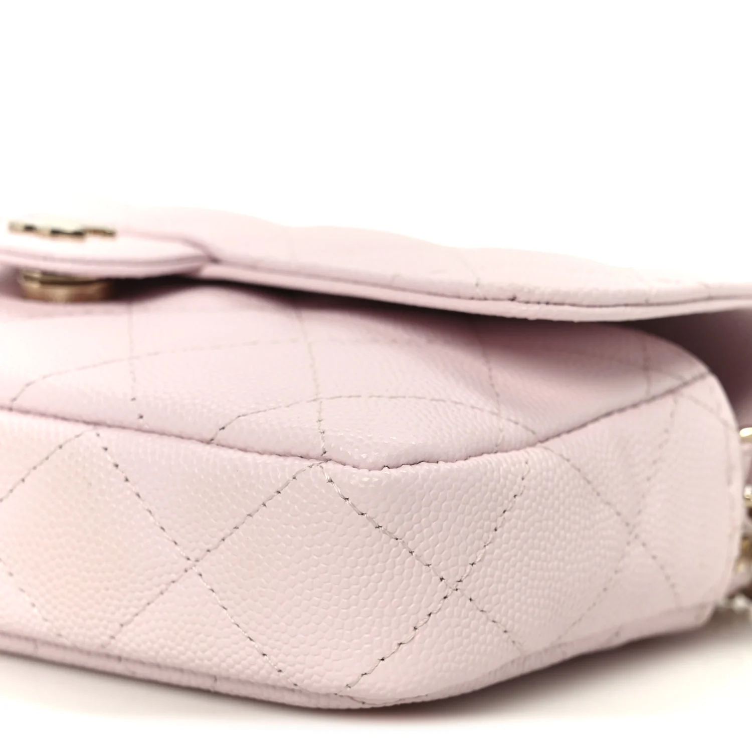 Caviar Quilted Flap Phone Holder With Chain Light Pink - Image 12