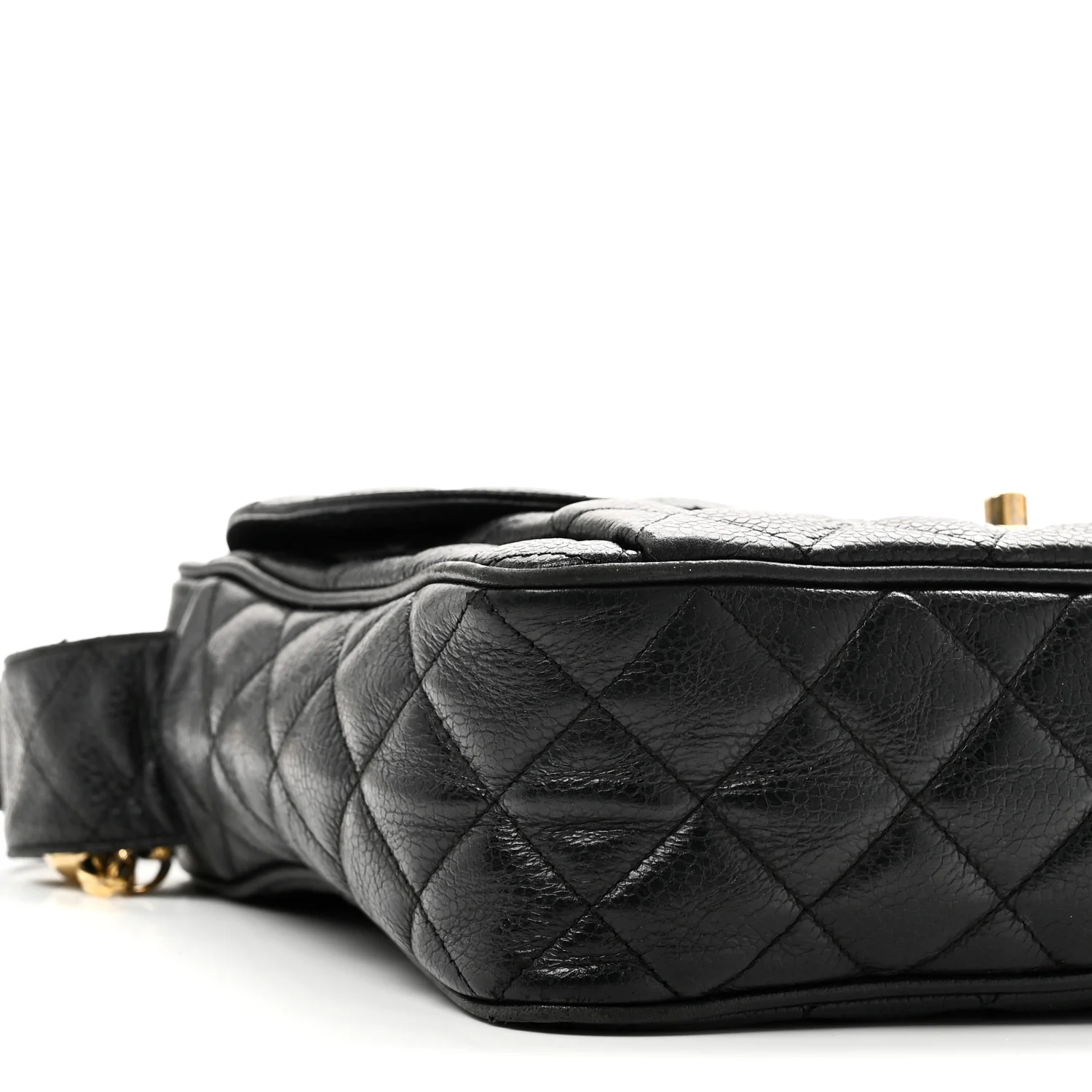Caviar Quilted Flap Shoulder Bag Black - Image 9
