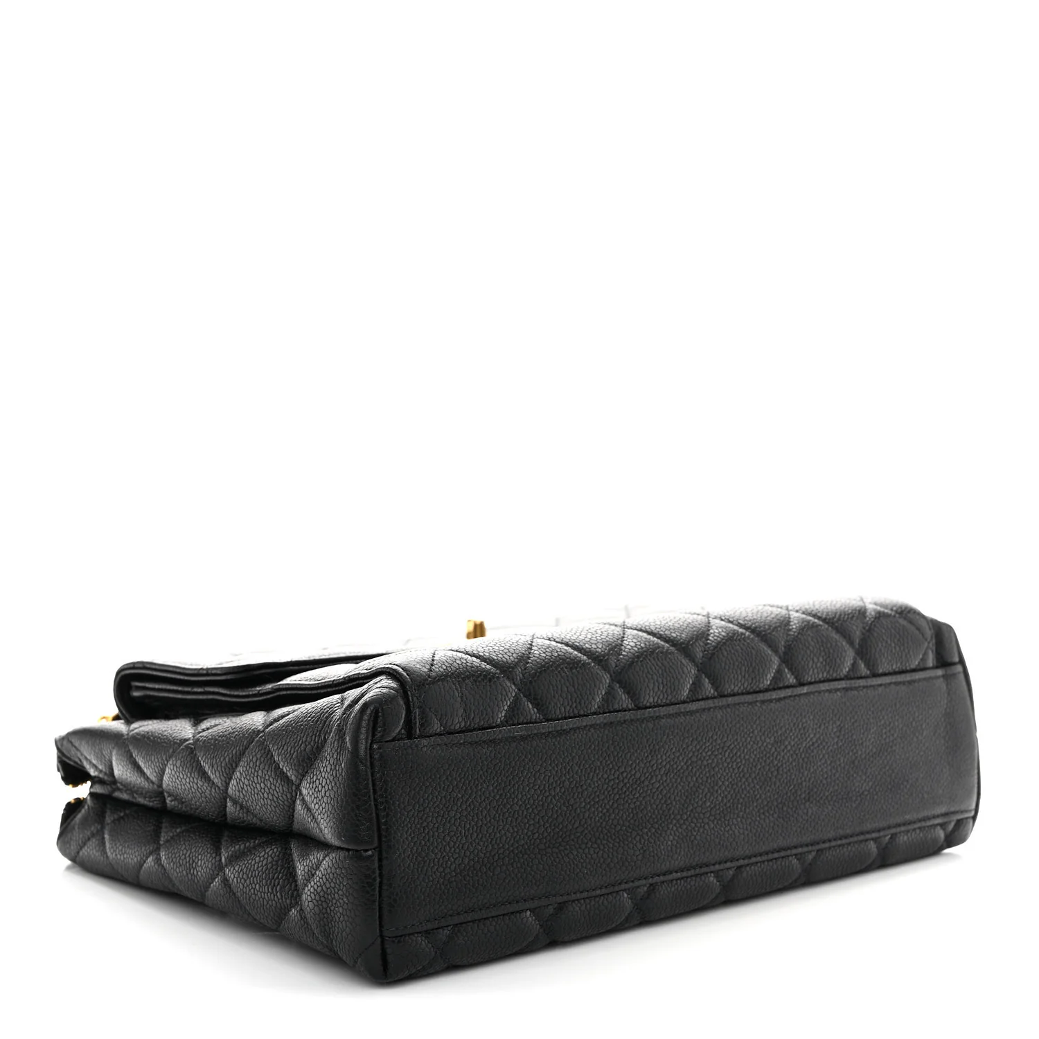 Caviar Quilted Flap Shoulder Bag Black - Image 4