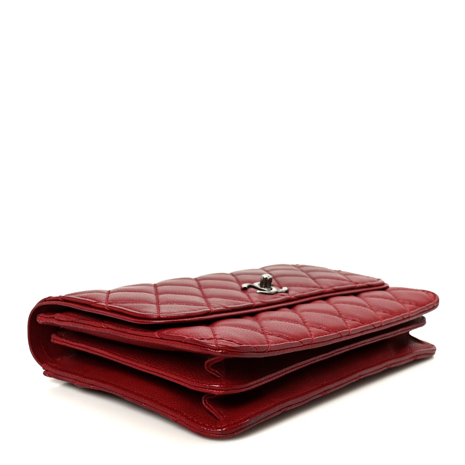 Caviar Quilted Flap With Chain Red - Image 4