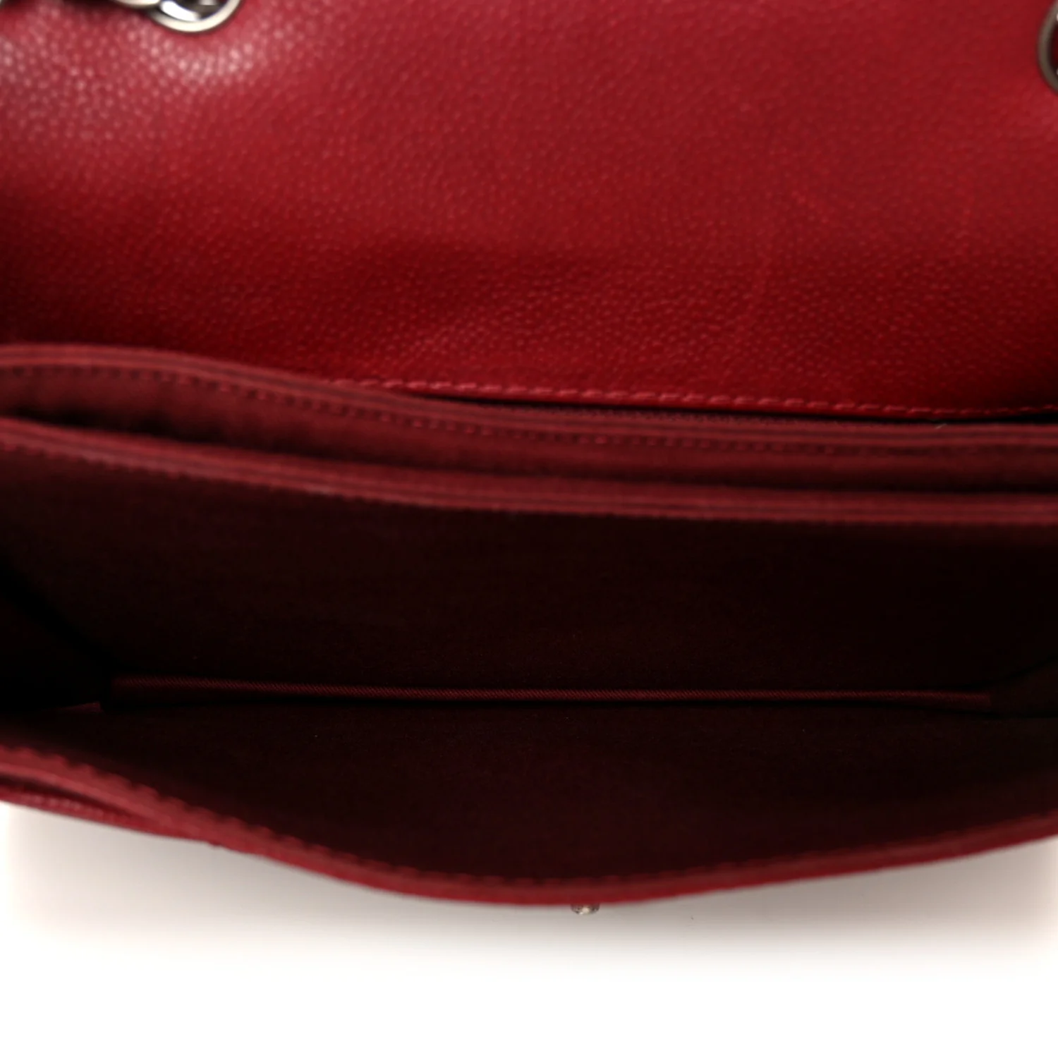 Caviar Quilted Flap With Chain Red - Image 5