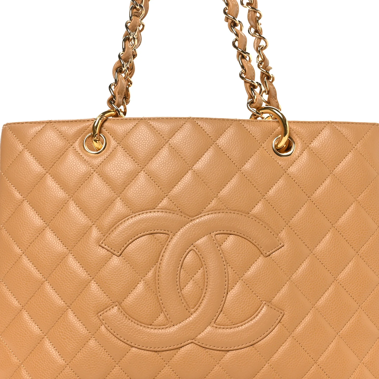 Caviar Quilted Grand Shopping Tote GST Beige - Image 8