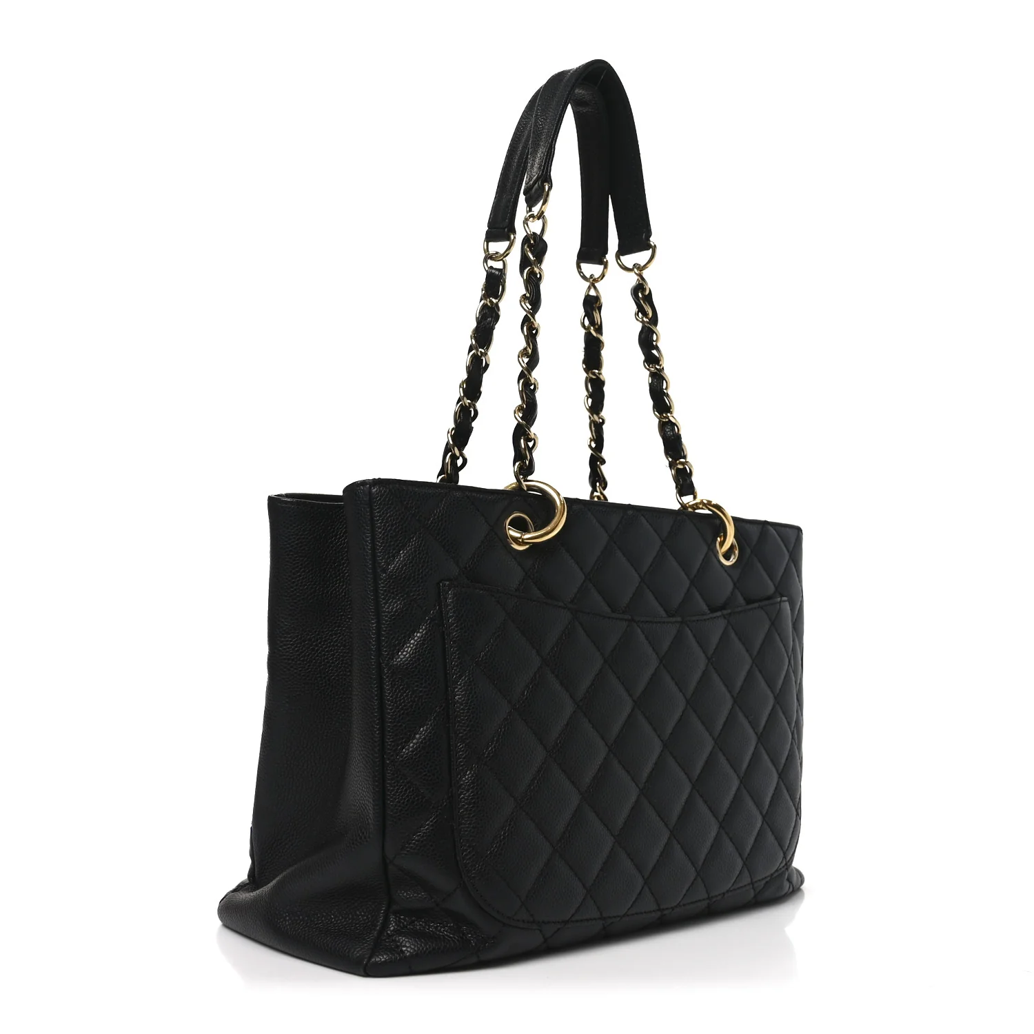 Caviar Quilted Grand Shopping Tote GST Black - Image 3