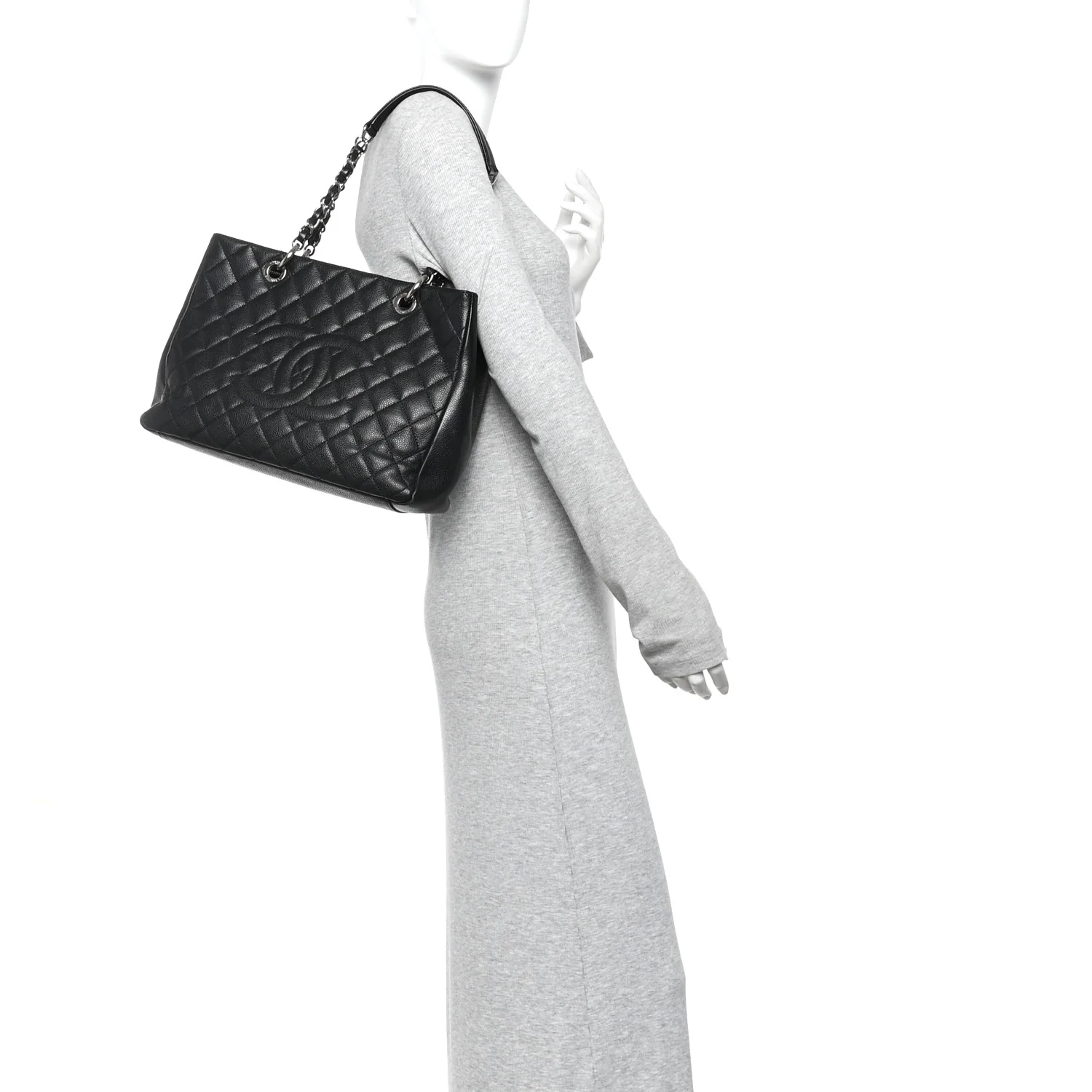 Caviar Quilted Grand Shopping Tote GST Black - Image 2
