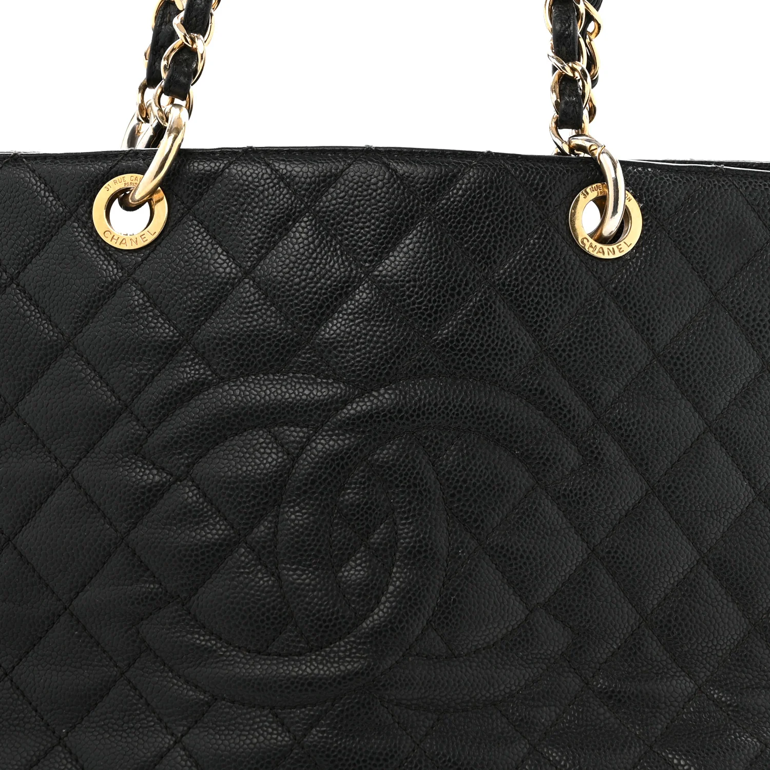 Caviar Quilted Grand Shopping Tote GST Black - Image 9