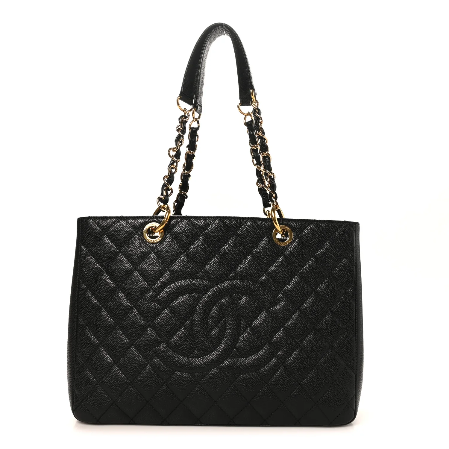 Caviar Quilted Grand Shopping Tote GST Black