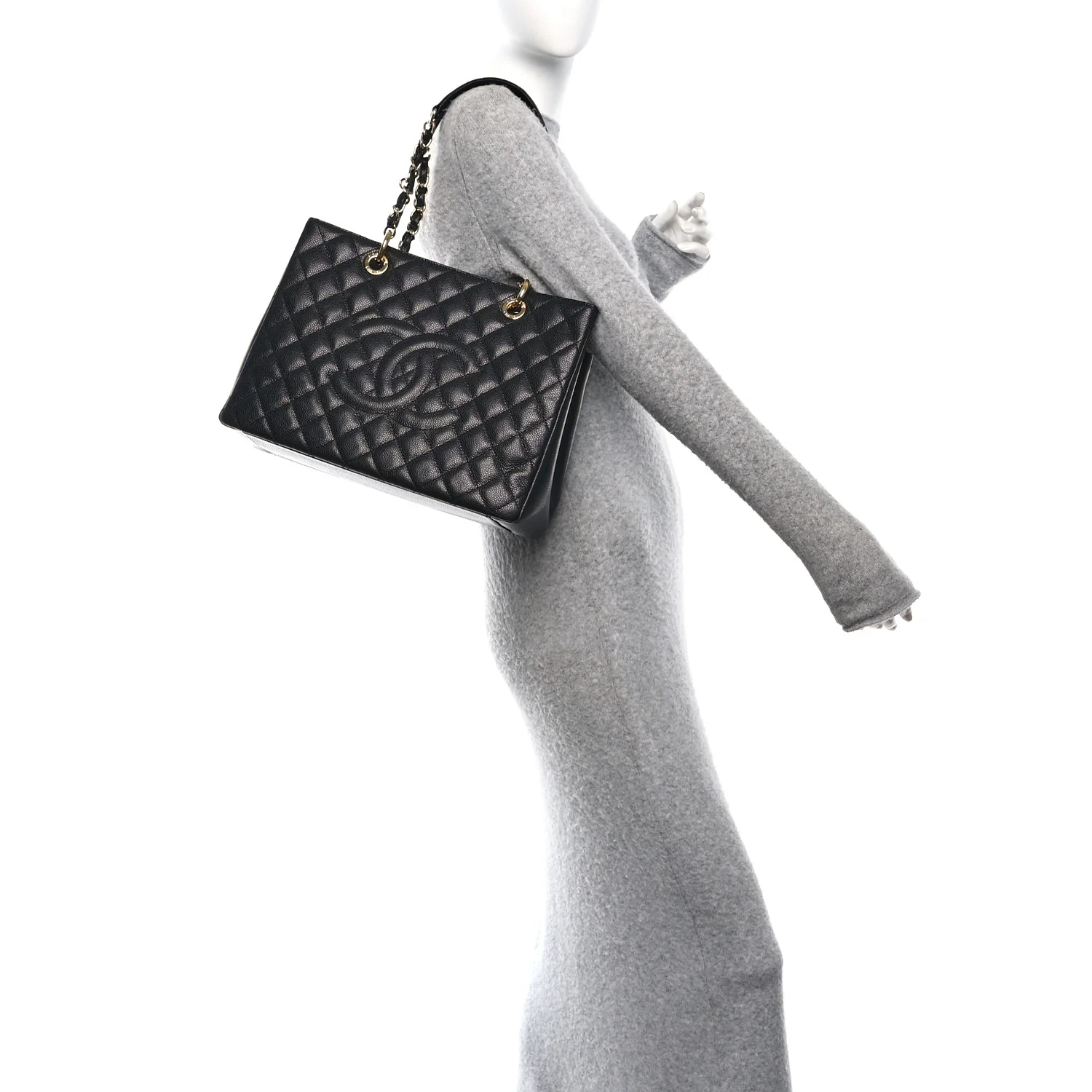 Caviar Quilted Grand Shopping Tote GST Black - Image 2