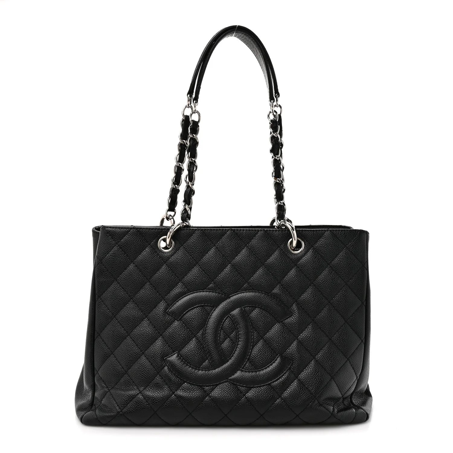 Caviar Quilted Grand Shopping Tote GST Black