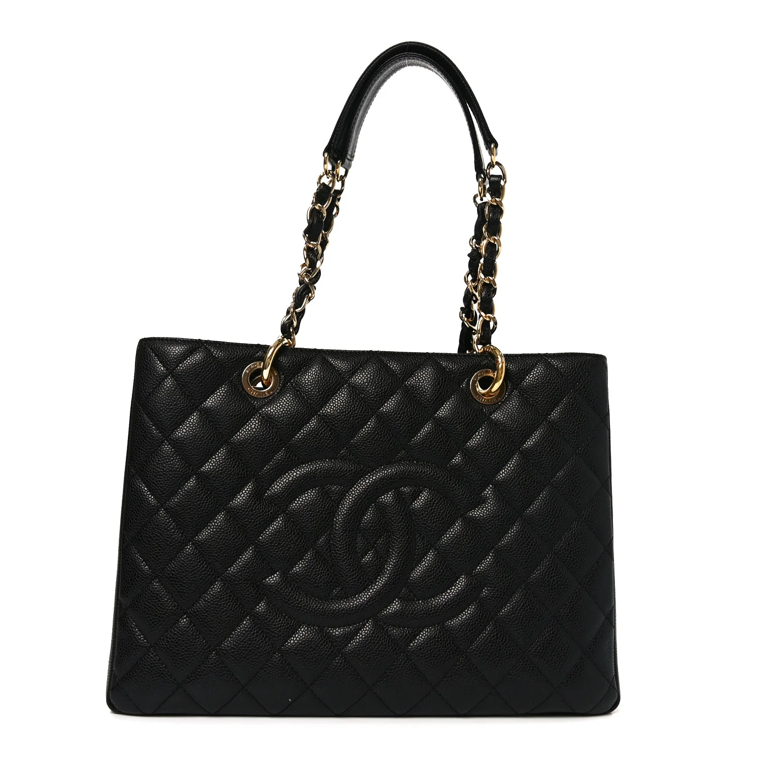 Caviar Quilted Grand Shopping Tote GST Black