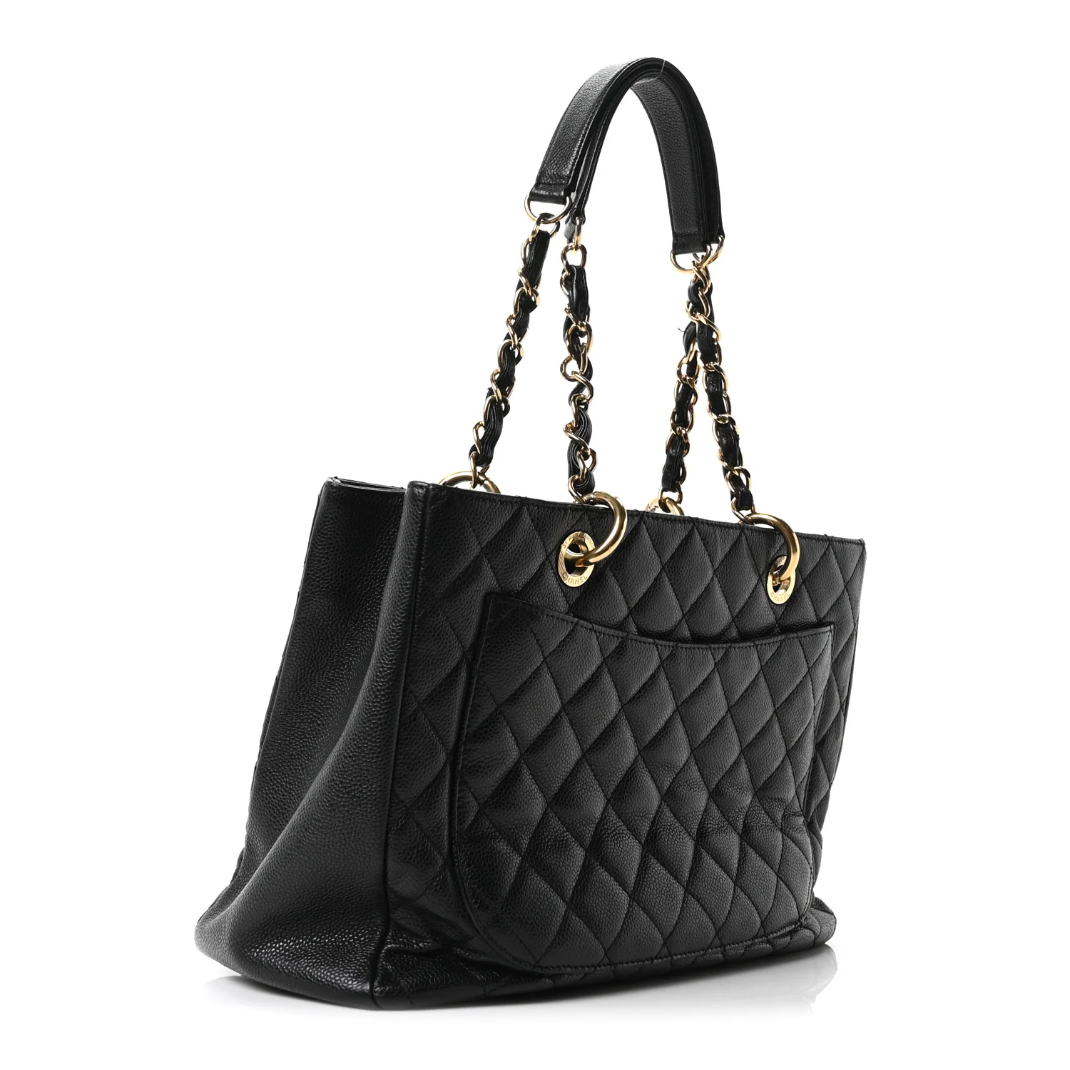 Caviar Quilted Grand Shopping Tote GST Black - Image 3