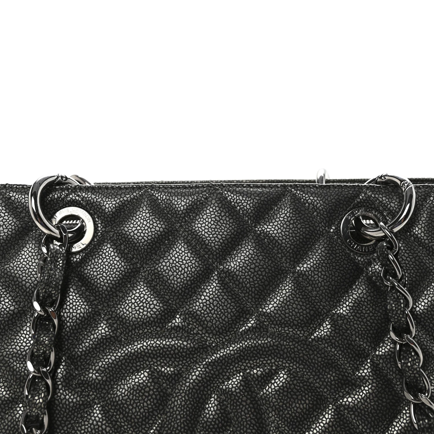 Caviar Quilted Grand Shopping Tote GST Dark Silver - Image 7