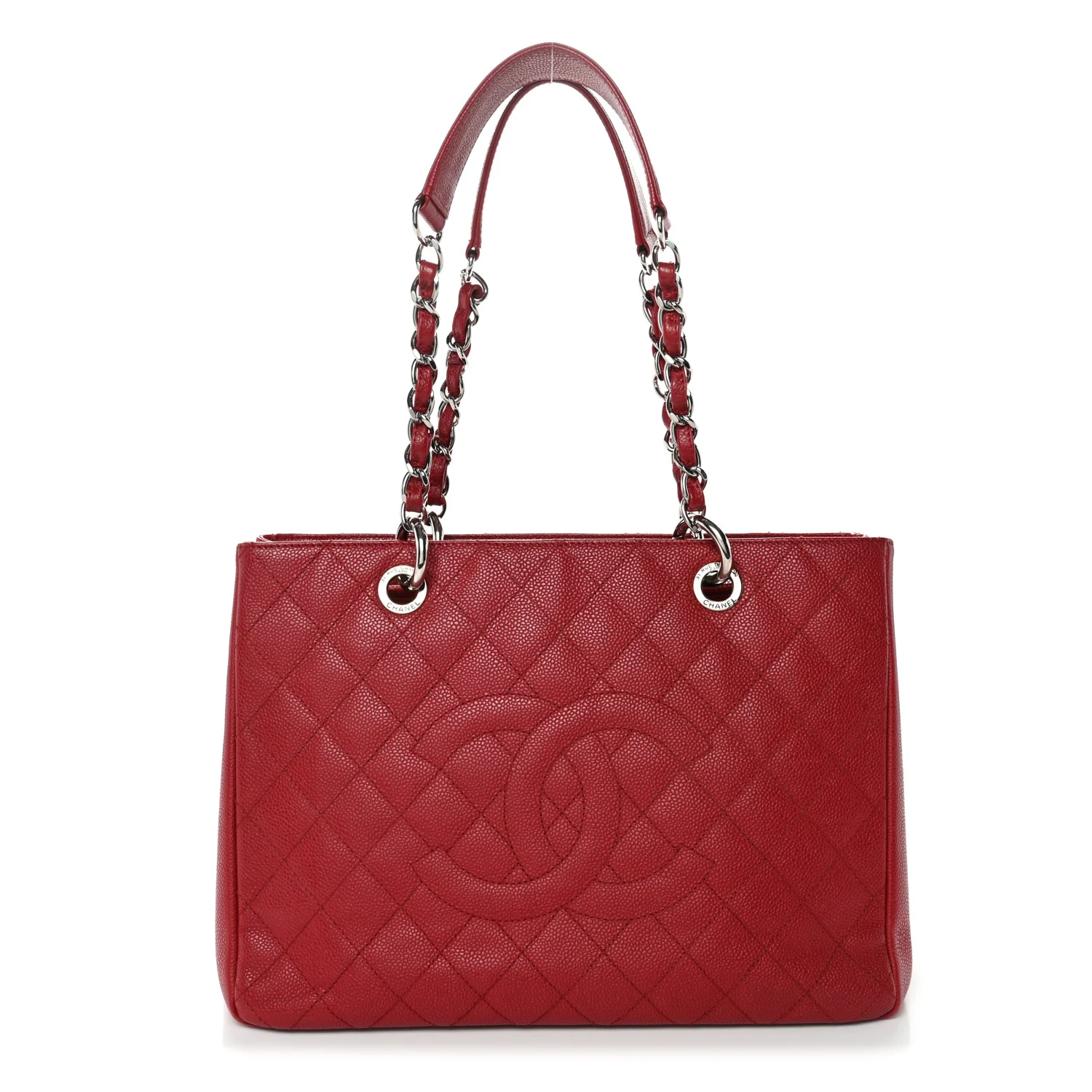 Caviar Quilted Grand Shopping Tote GST Red