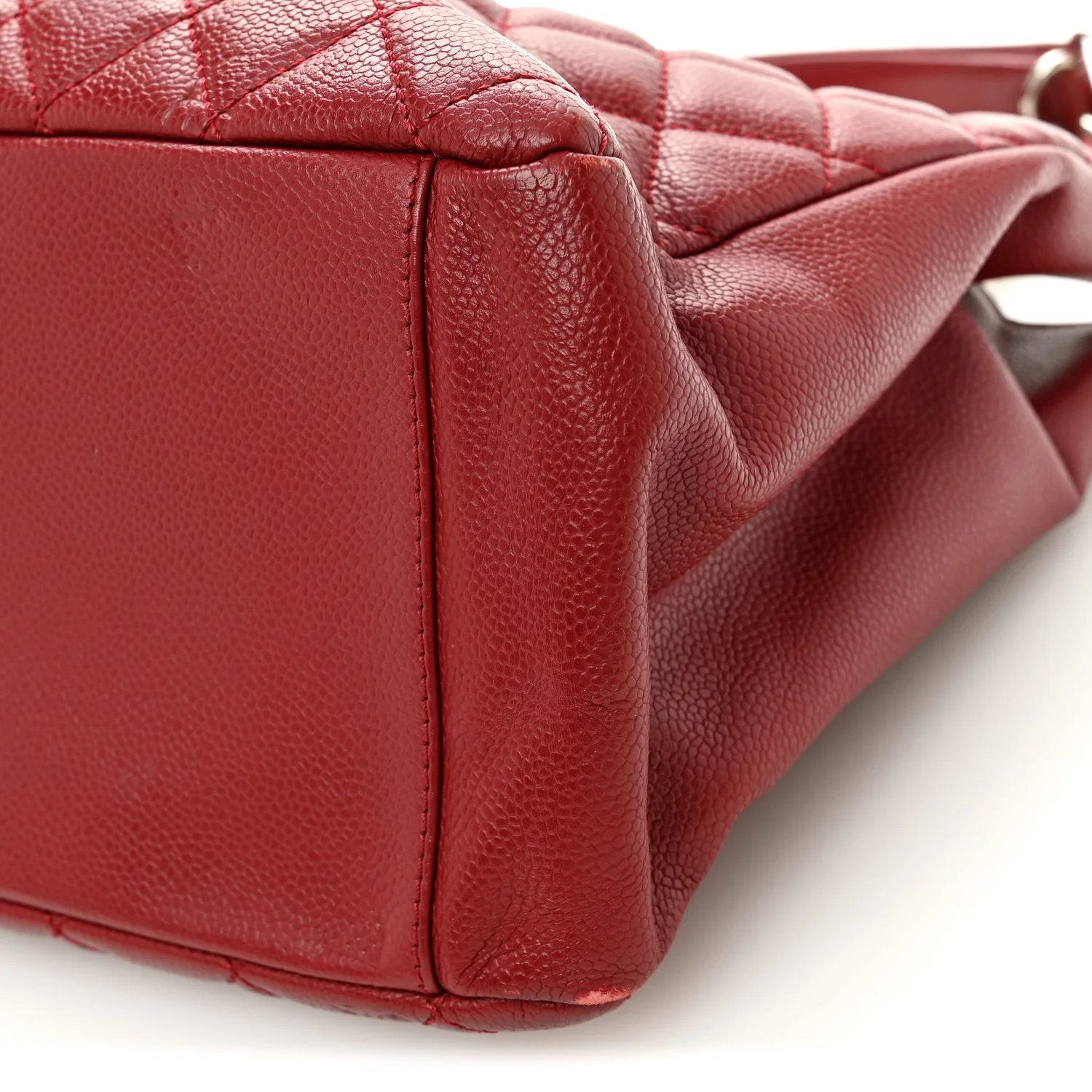 Caviar Quilted Grand Shopping Tote GST Red - Image 11