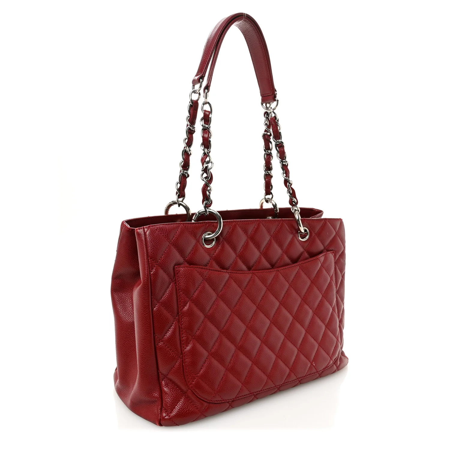 Caviar Quilted Grand Shopping Tote GST Red - Image 3