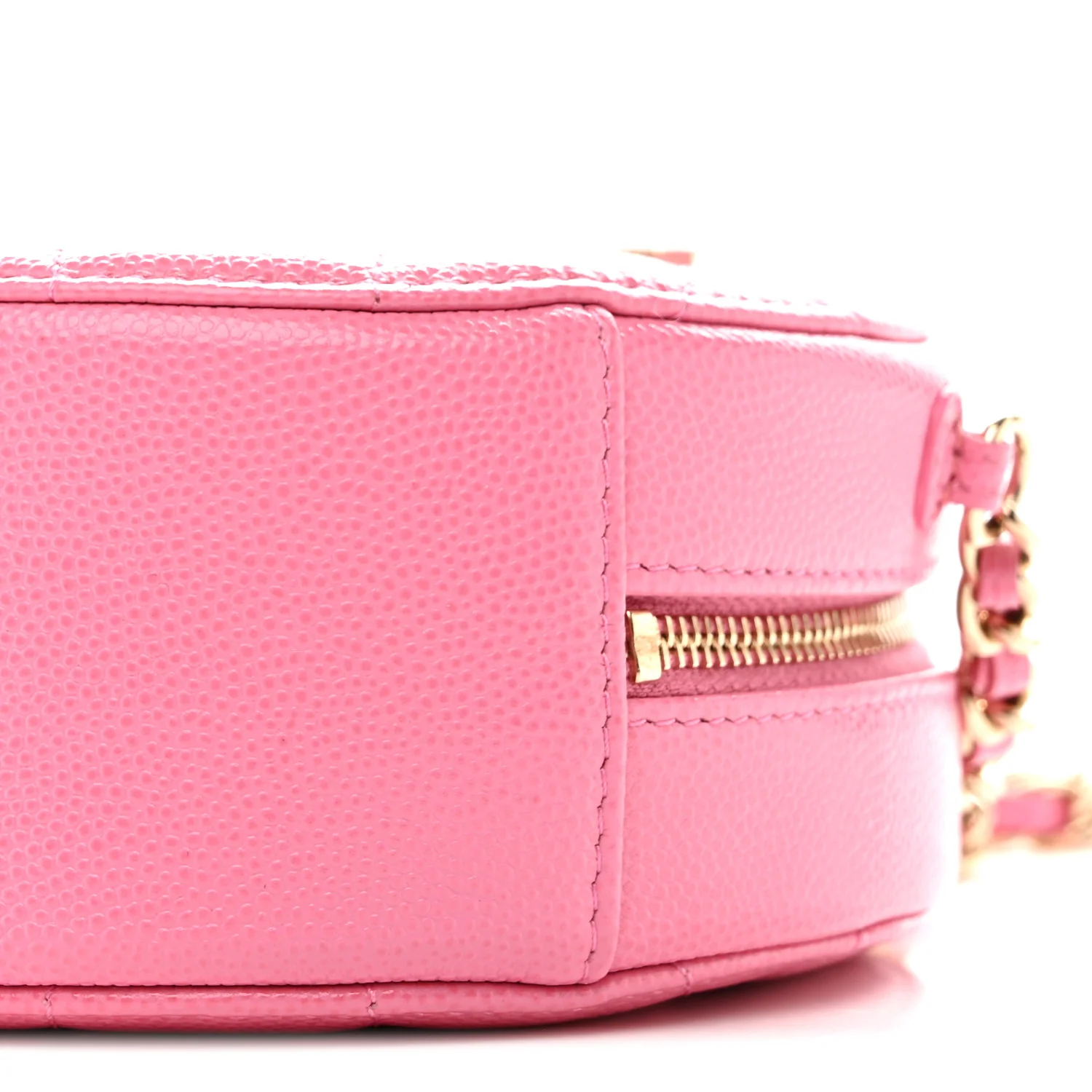 Caviar Quilted Gripoix CC Round Clutch With Chain Pink - Image 10
