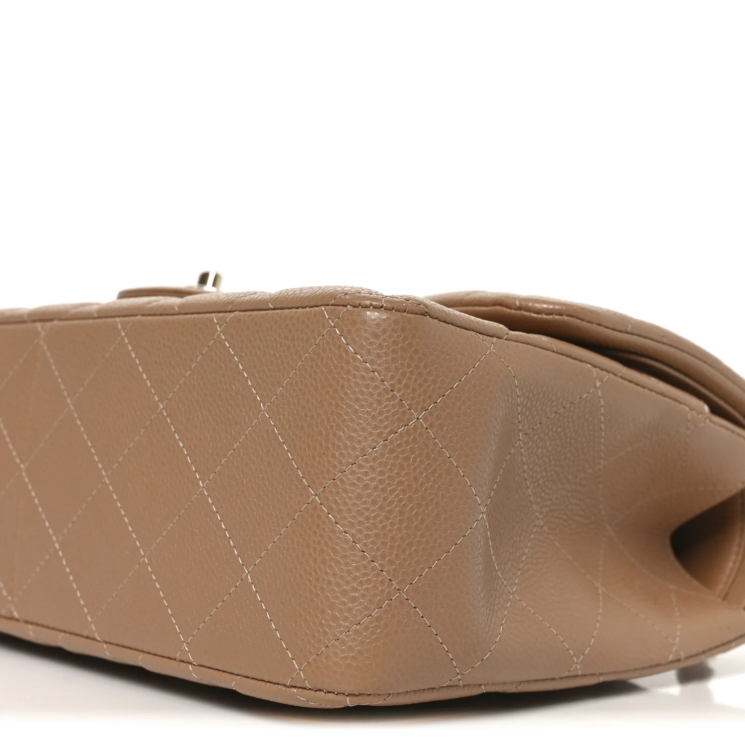 Caviar Quilted Jumbo Double Flap Beige - Image 10
